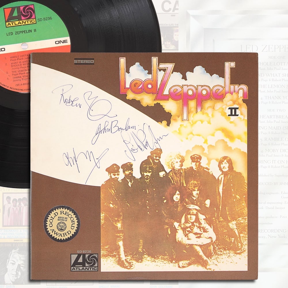 LED ZEPPELIN FULLY SIGNED "LED ZEPPELIN II" LP: 12 1/4 x 12 1/4 Provenance and Authentication: This collectible has undergone a rigorous forensic evaluation. The signatures were carefully analyzed across multiple criteria, including ink deposition,