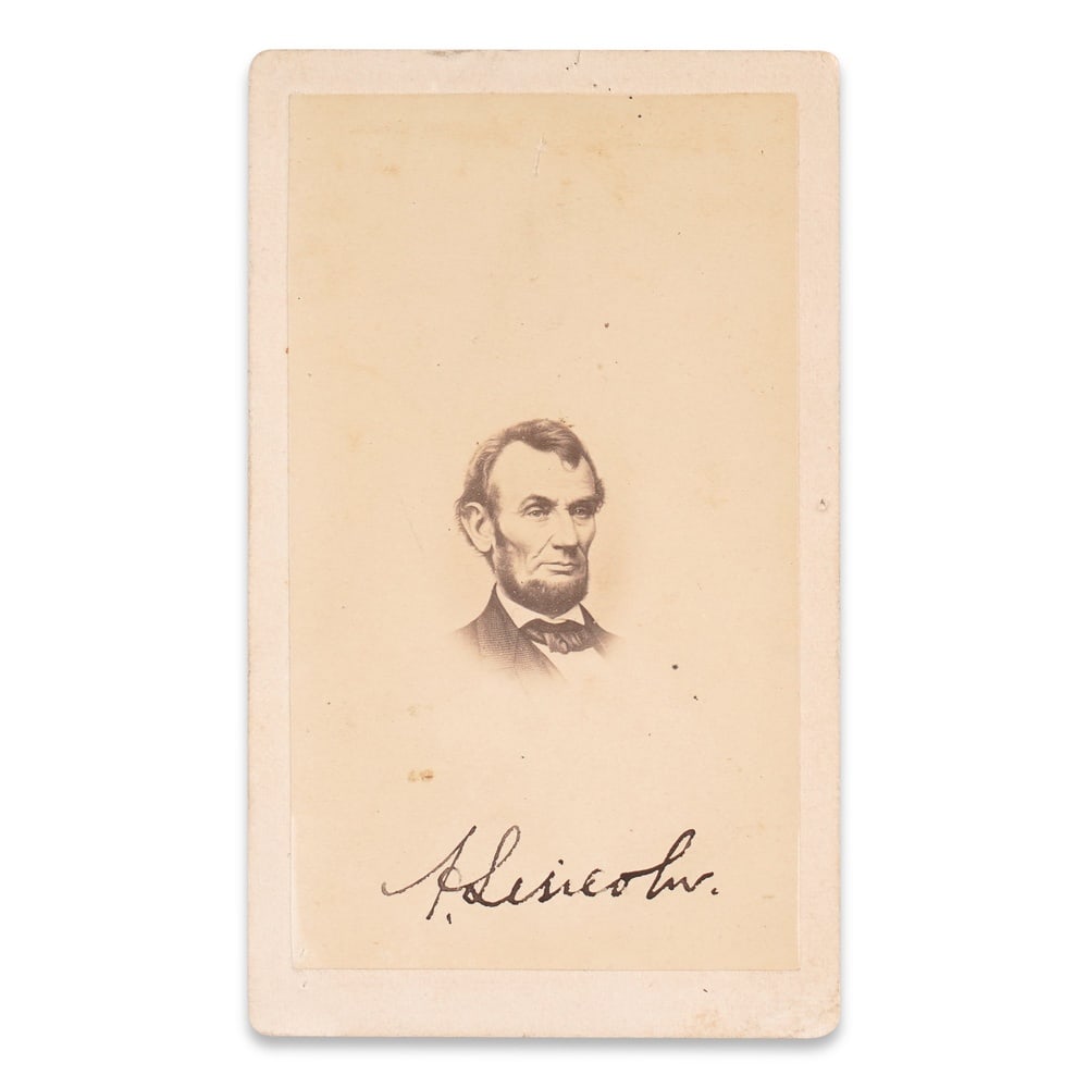 ABRAHAM LINCOLN SIGNED CDV PHOTOGRAPH (1 of 2)