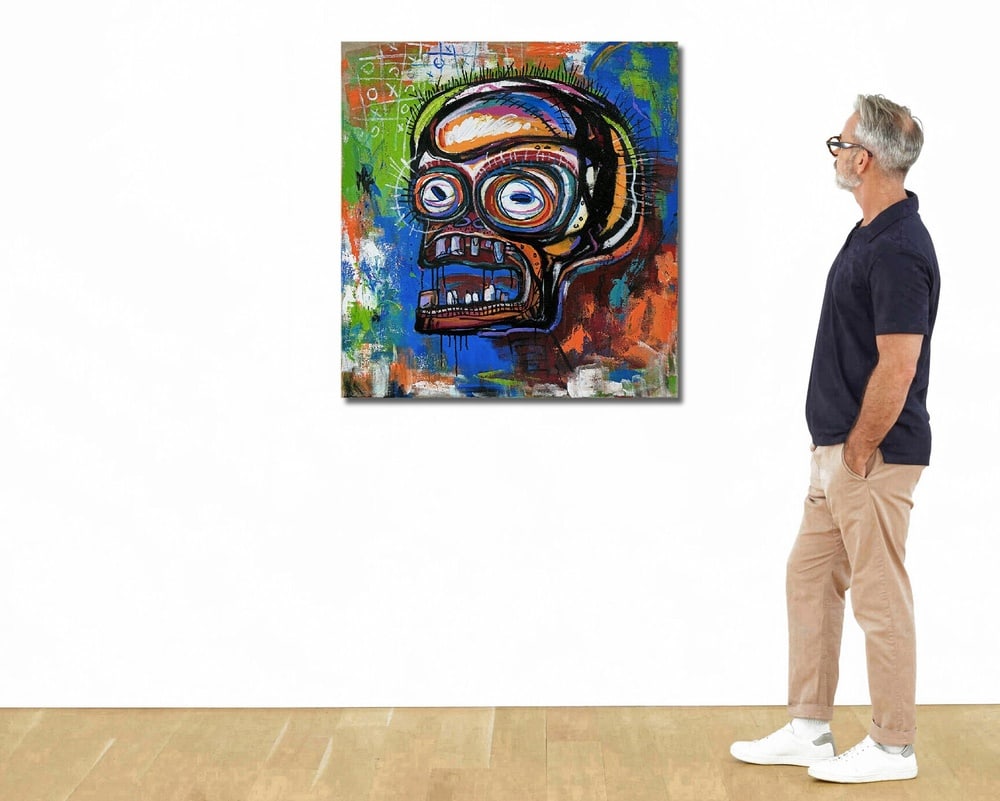 JEAN-MICHEL BASQUIAT (1960-1988), ATTRIBUTED TO, ACRYLIC AND OILSTICK ON CANVAS - 2