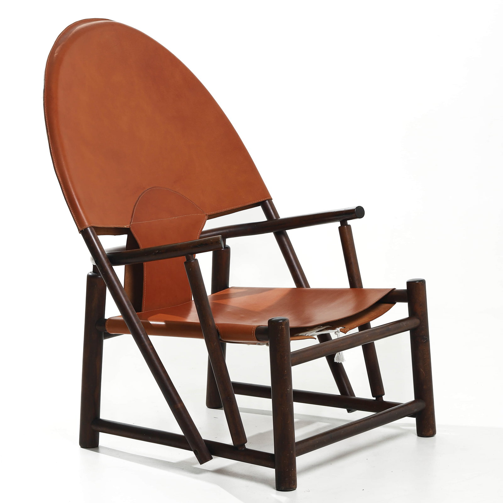 PIERO PALANGE & WERTHER TOFFOLONI "G23" ARMCHAIR FOR GERMA, VEGETABLE-TANNED LEATHER (1 of 7)
