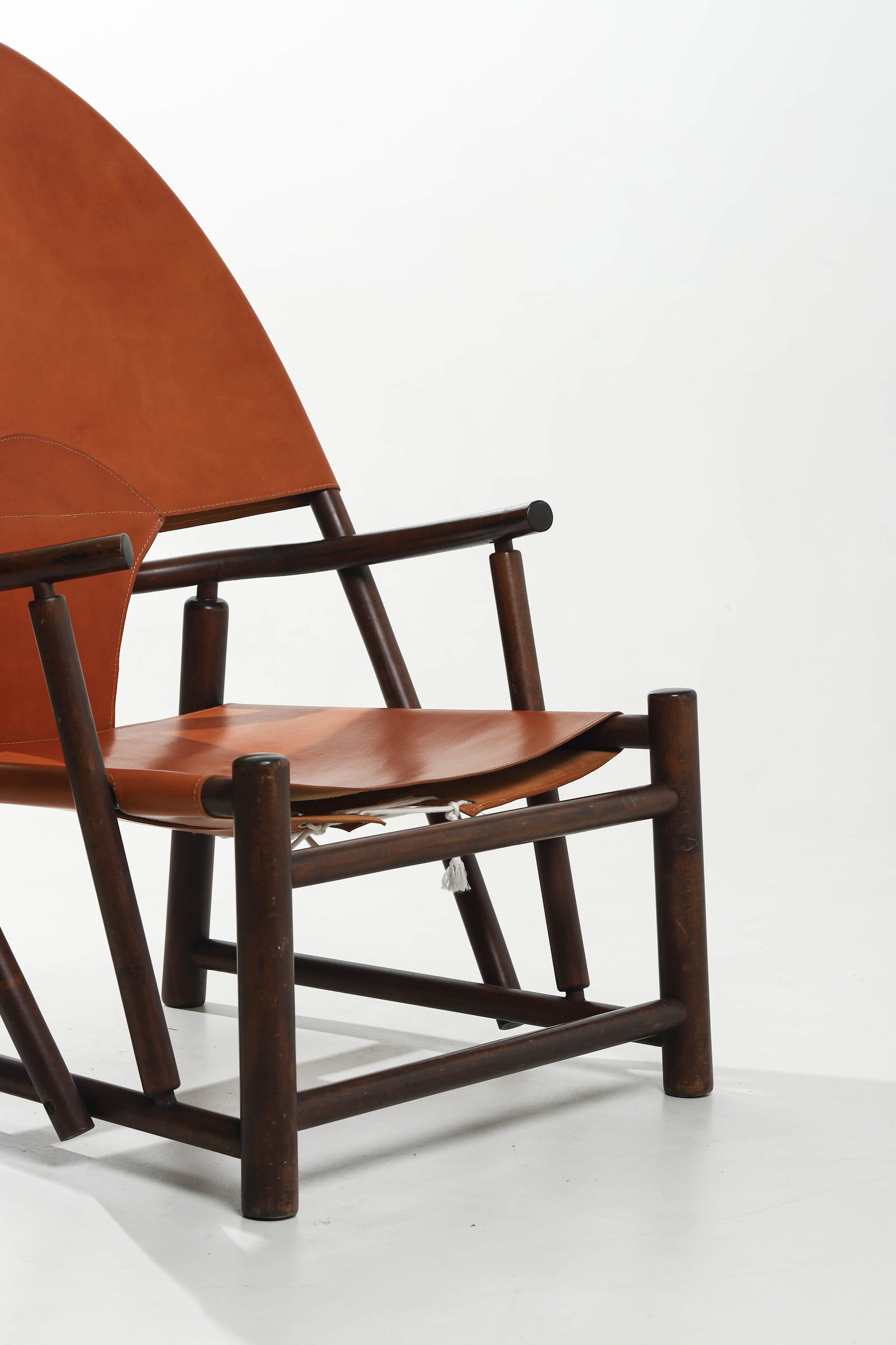 PIERO PALANGE & WERTHER TOFFOLONI "G23" ARMCHAIR FOR GERMA, VEGETABLE-TANNED LEATHER - 2
