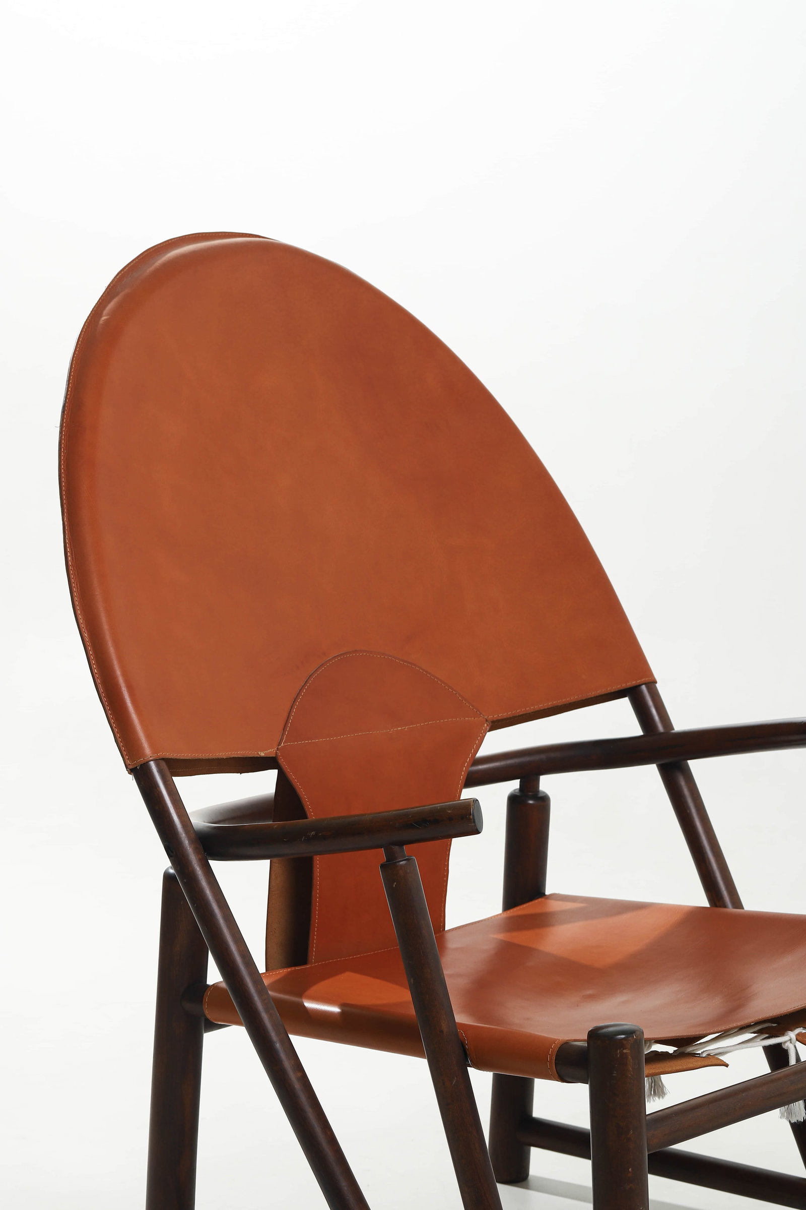 PIERO PALANGE & WERTHER TOFFOLONI "G23" ARMCHAIR FOR GERMA, VEGETABLE-TANNED LEATHER - 3