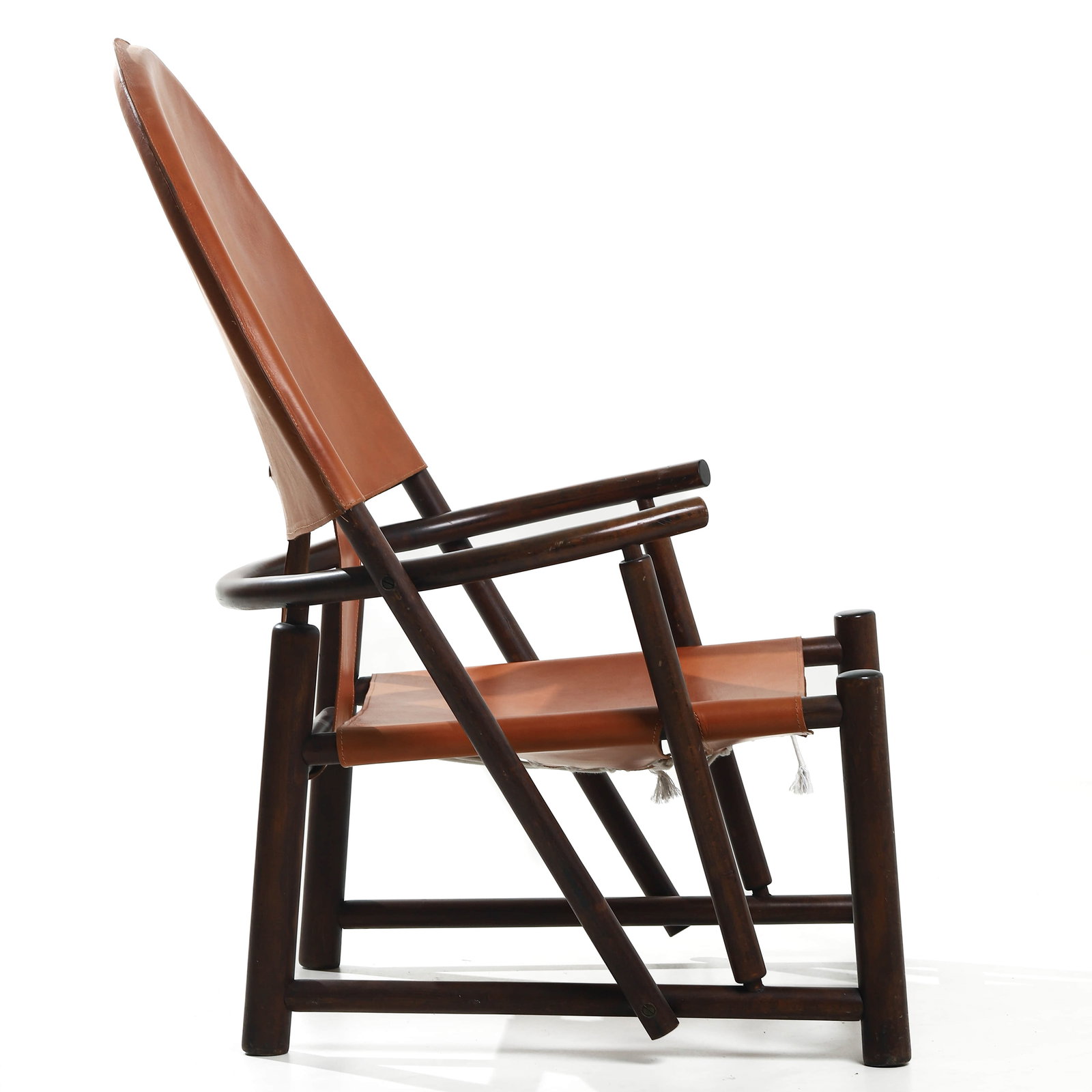 PIERO PALANGE & WERTHER TOFFOLONI "G23" ARMCHAIR FOR GERMA, VEGETABLE-TANNED LEATHER - 4