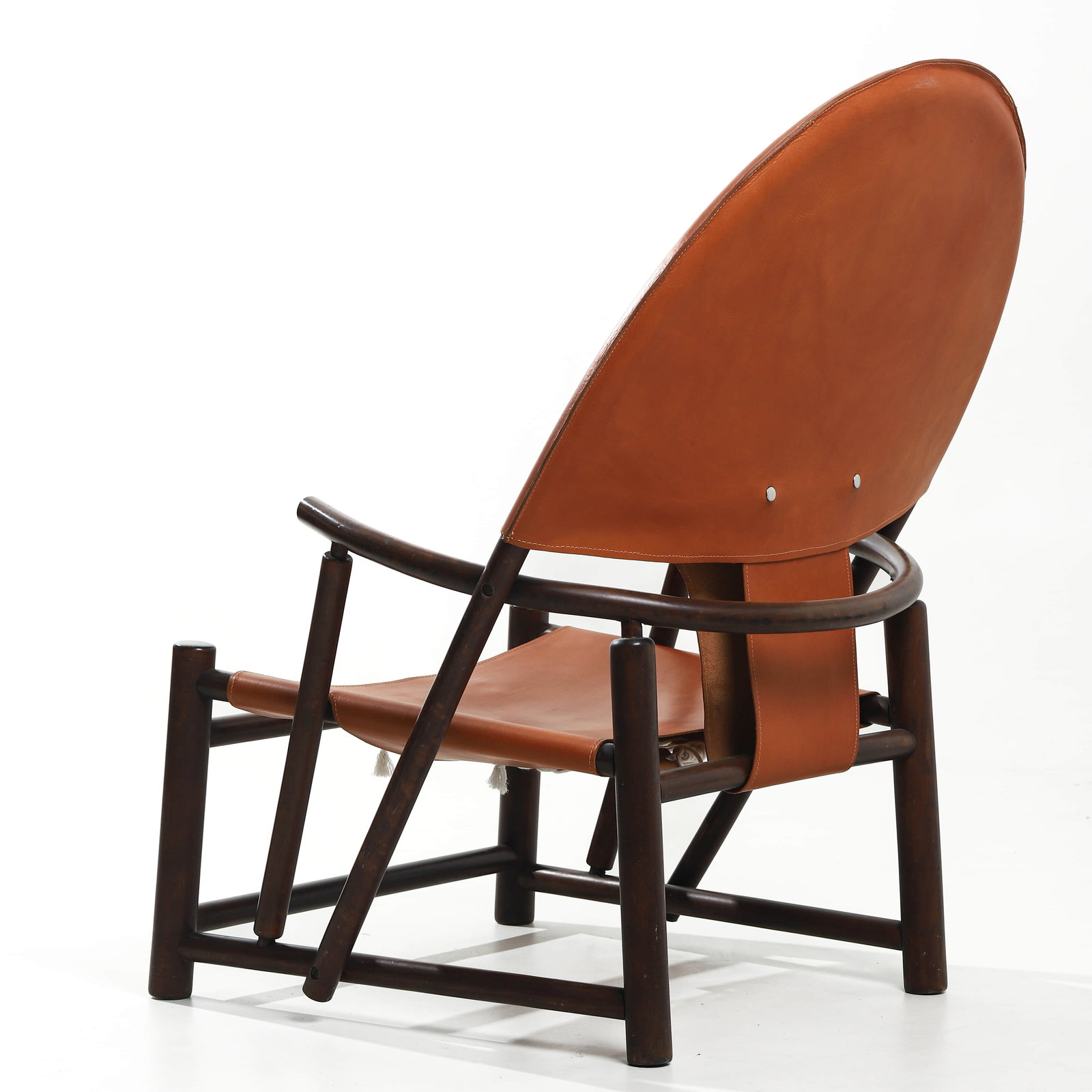 PIERO PALANGE & WERTHER TOFFOLONI "G23" ARMCHAIR FOR GERMA, VEGETABLE-TANNED LEATHER - 5