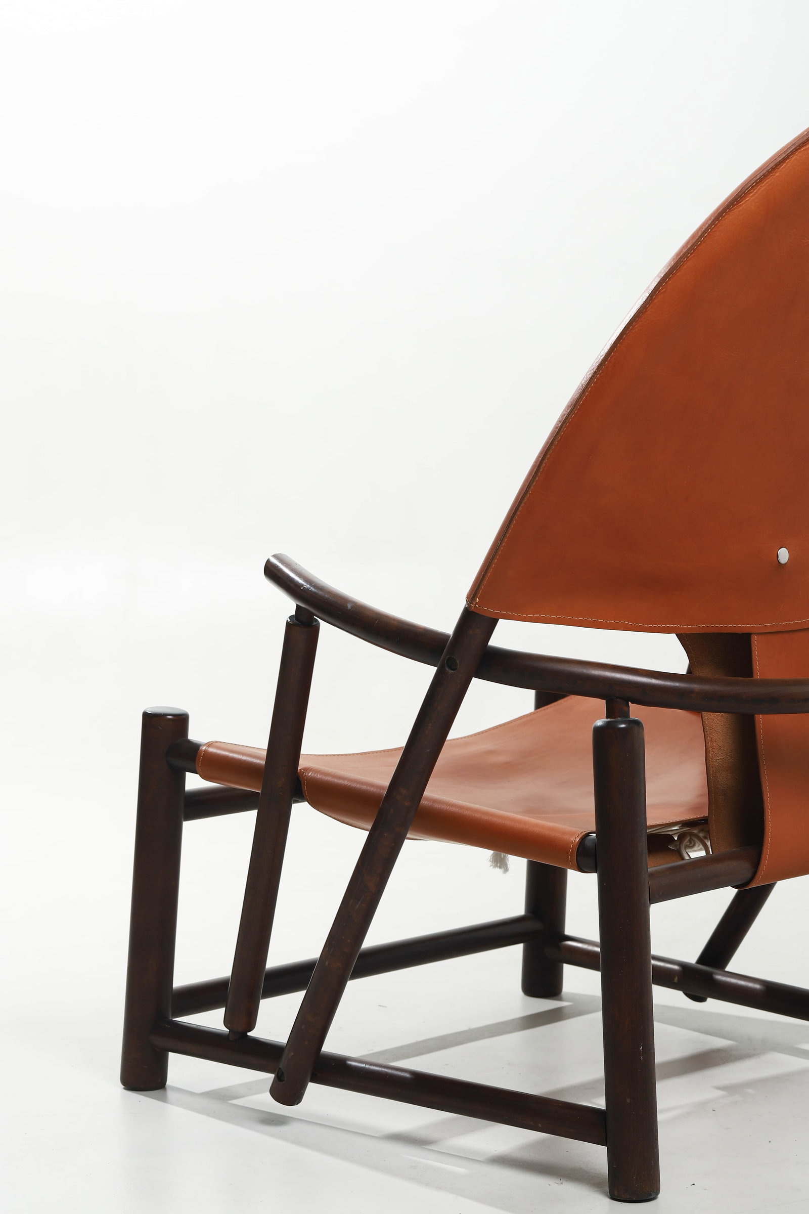 PIERO PALANGE & WERTHER TOFFOLONI "G23" ARMCHAIR FOR GERMA, VEGETABLE-TANNED LEATHER - 6