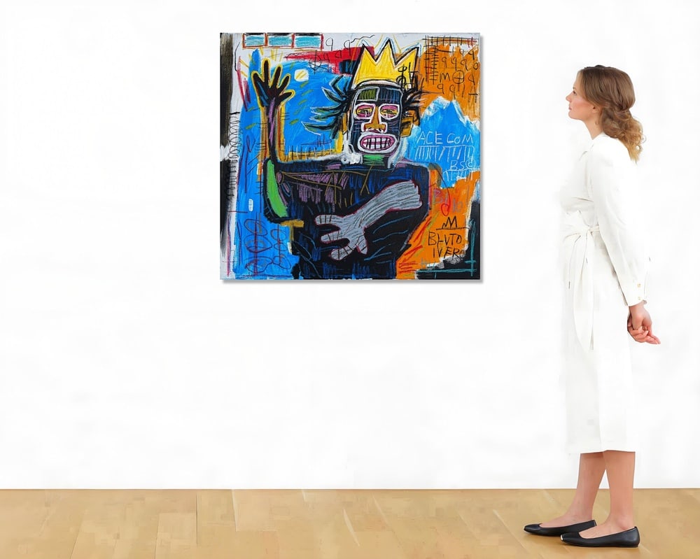 JEAN-MICHEL BASQUIAT (1960-1988), ATTRIBUTED TO, ACRYLIC AND OILSTICK ON CANVAS - 2
