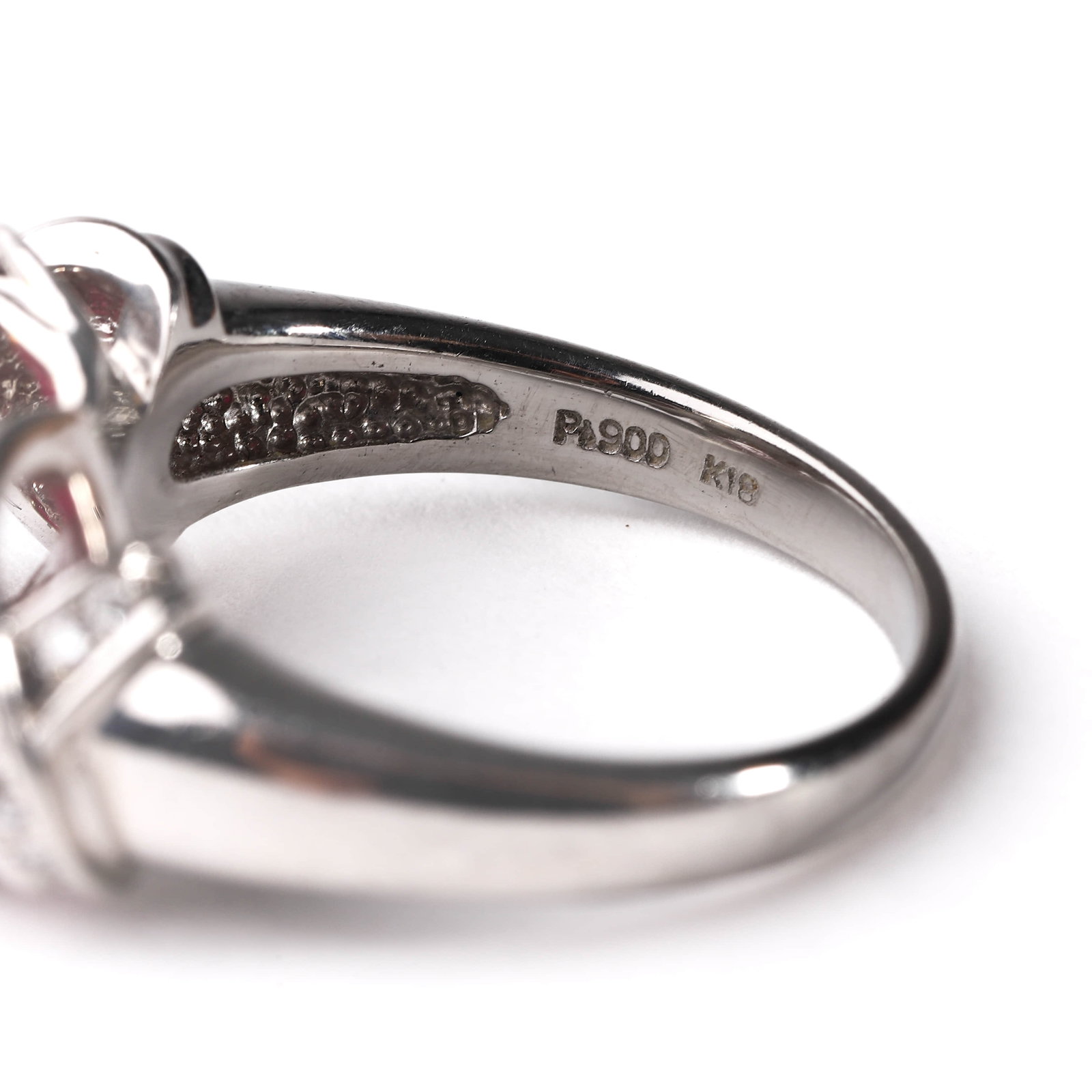 PLATINUM AND 18K GOLD RING WITH NATURAL RUBY AND DIAMONDS - 5