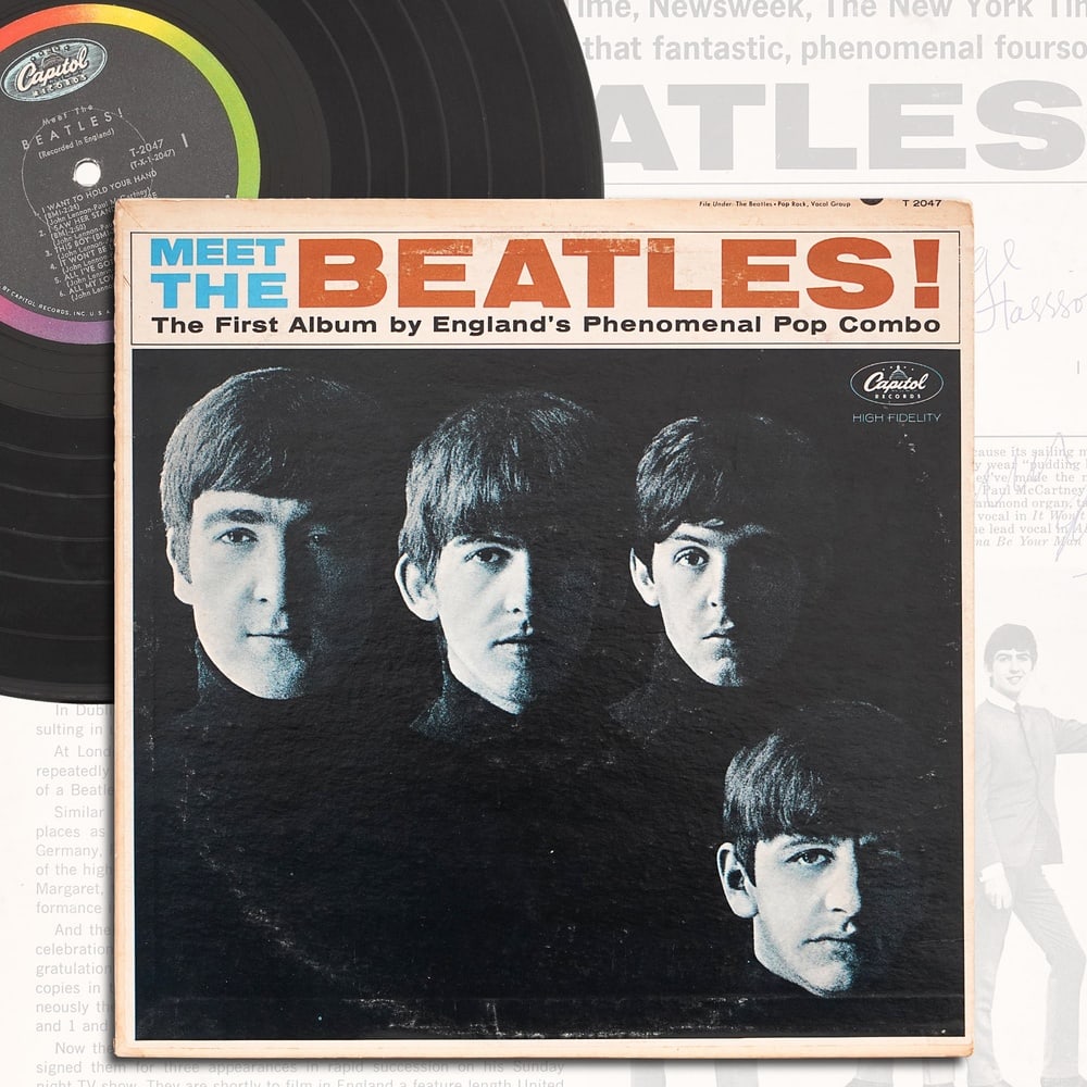 THE BEATLES FULLY SIGNED MEET THE BEATLES! LP: 12 1/4 x 12 1/4 Provenance and Authentication: This collectible has undergone a rigorous forensic evaluation. The signatures were carefully analyzed across multiple criteria, including ink deposition,