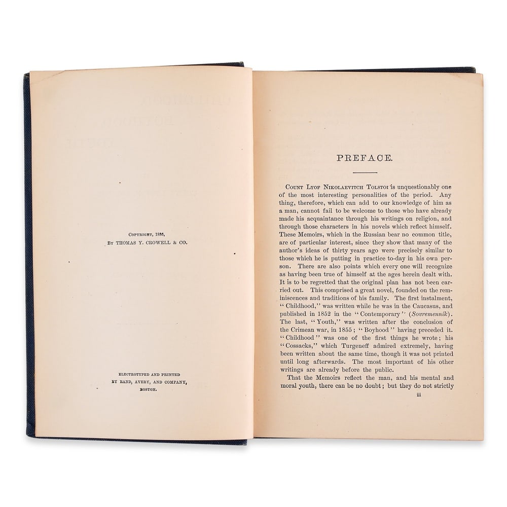 LEO TOLSTOY SIGNED CHILDHOOD, BOYHOOD, YOUTH - 4