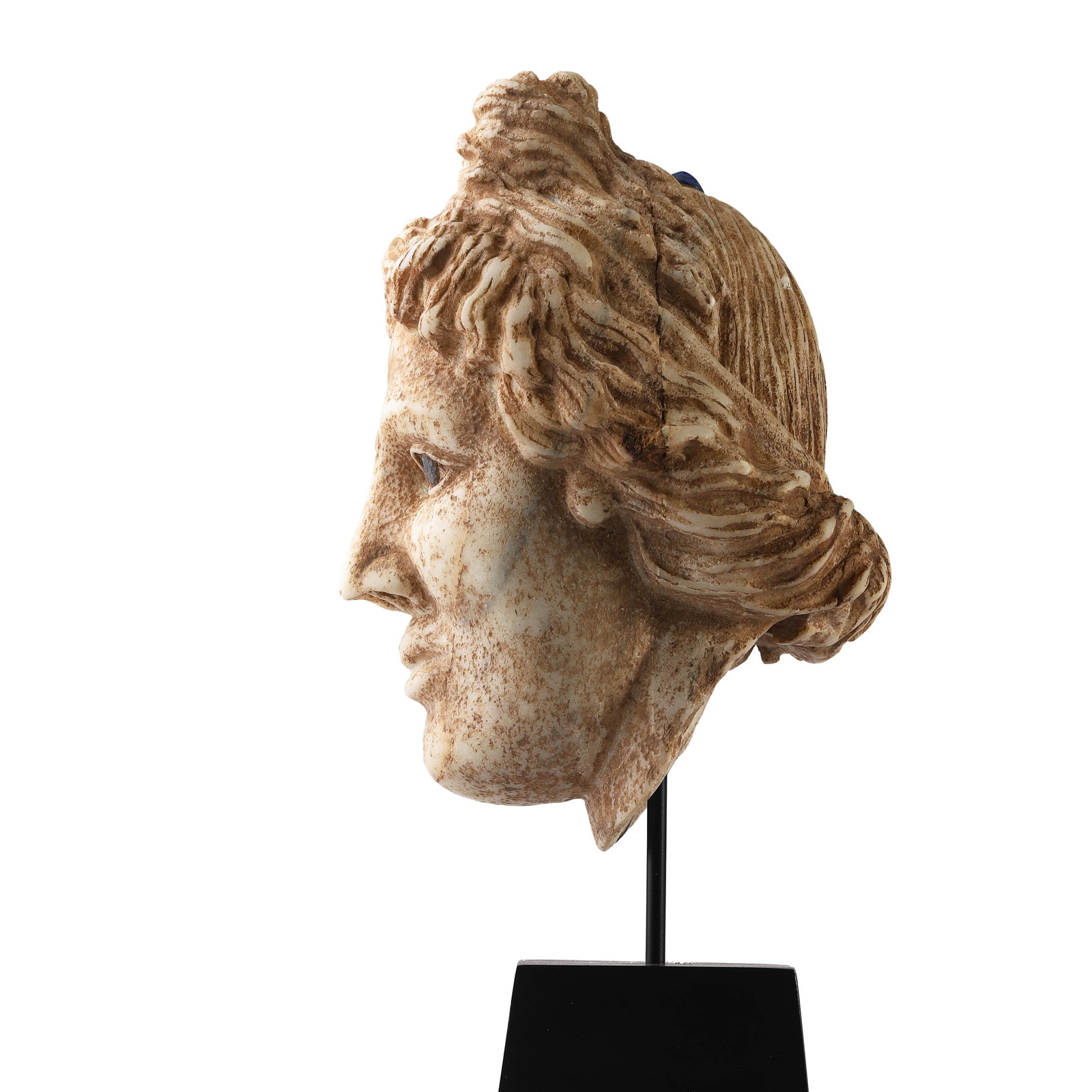 A STONE RELIEF MEDALLION WITH PROFILE OF A BEARDED MAN - 5