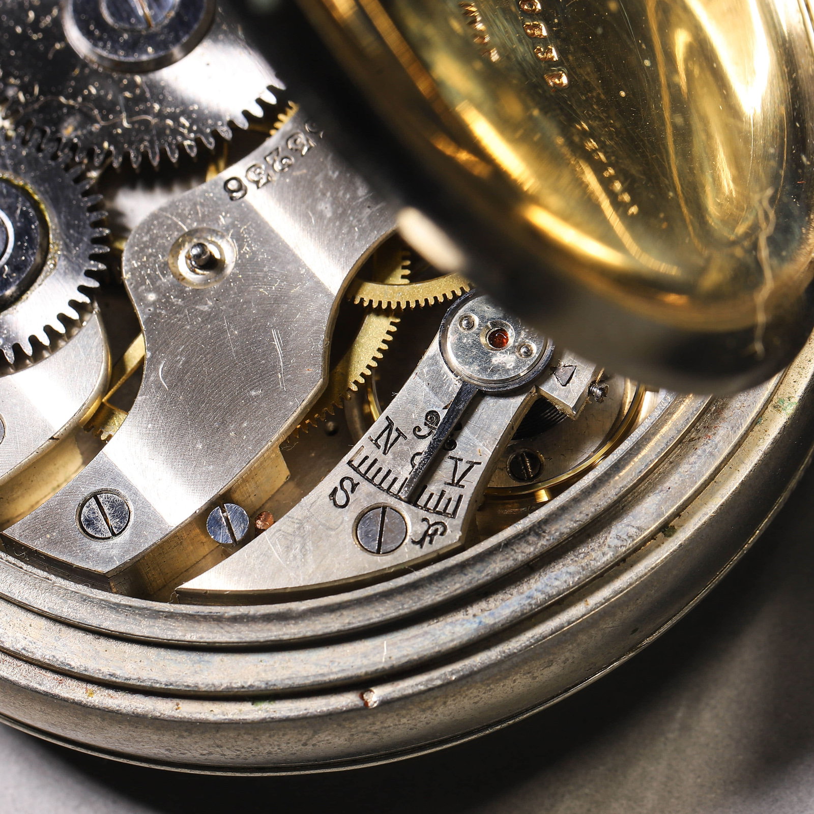 DOXA 8-DAY POCKET WATCH MOUNTED IN A CUSTOM WOODEN DESK STAND - 10