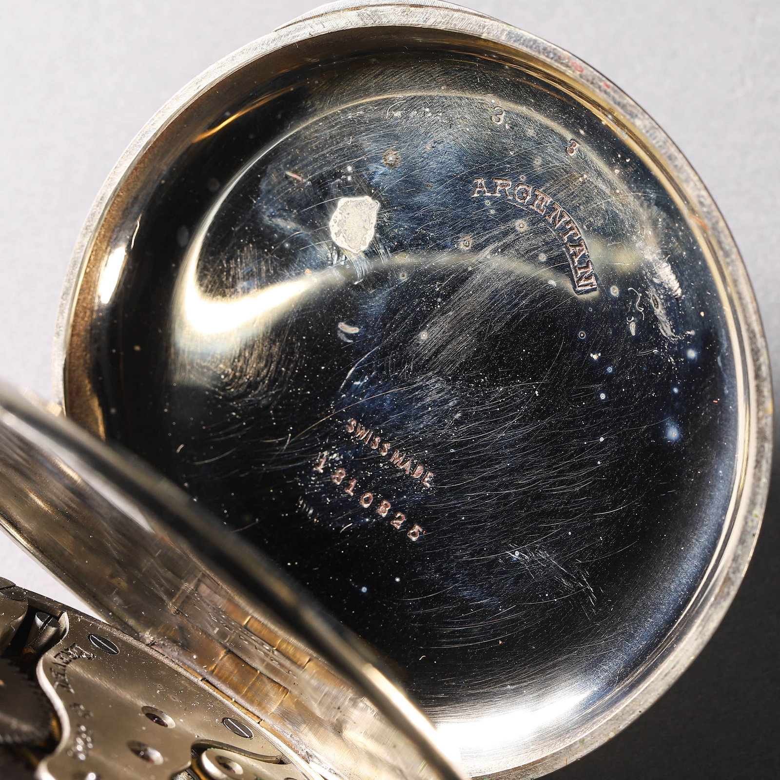DOXA 8-DAY POCKET WATCH MOUNTED IN A CUSTOM WOODEN DESK STAND - 2