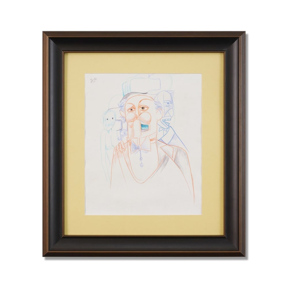 GEORGE CONDO (B.1957), ATTRIBUTED TO, COLORED PENCIL ON PAPER (1 of 3)