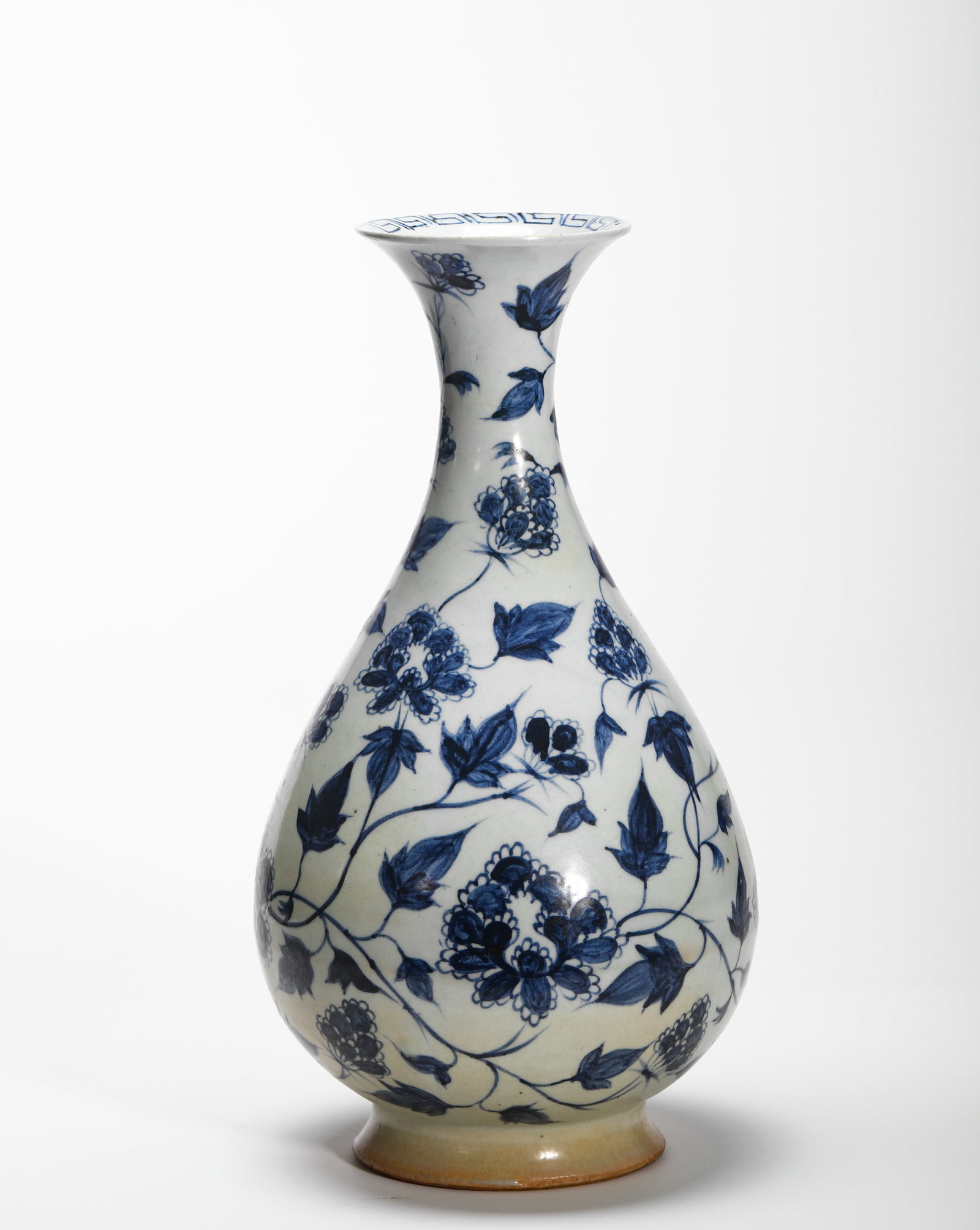 YUAN DYNASTY BLUE AND WHITE JADE VASE WITH ENTWINED FLORAL PATTERNS (1 of 12)