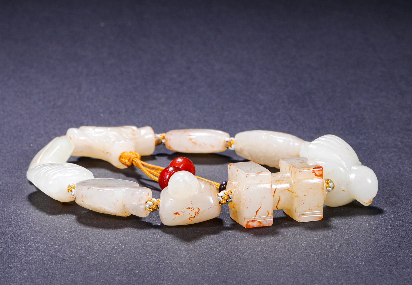 HETIAN JADE WHITE JADE MULTI-TREASURE STRING BRACELET - 3