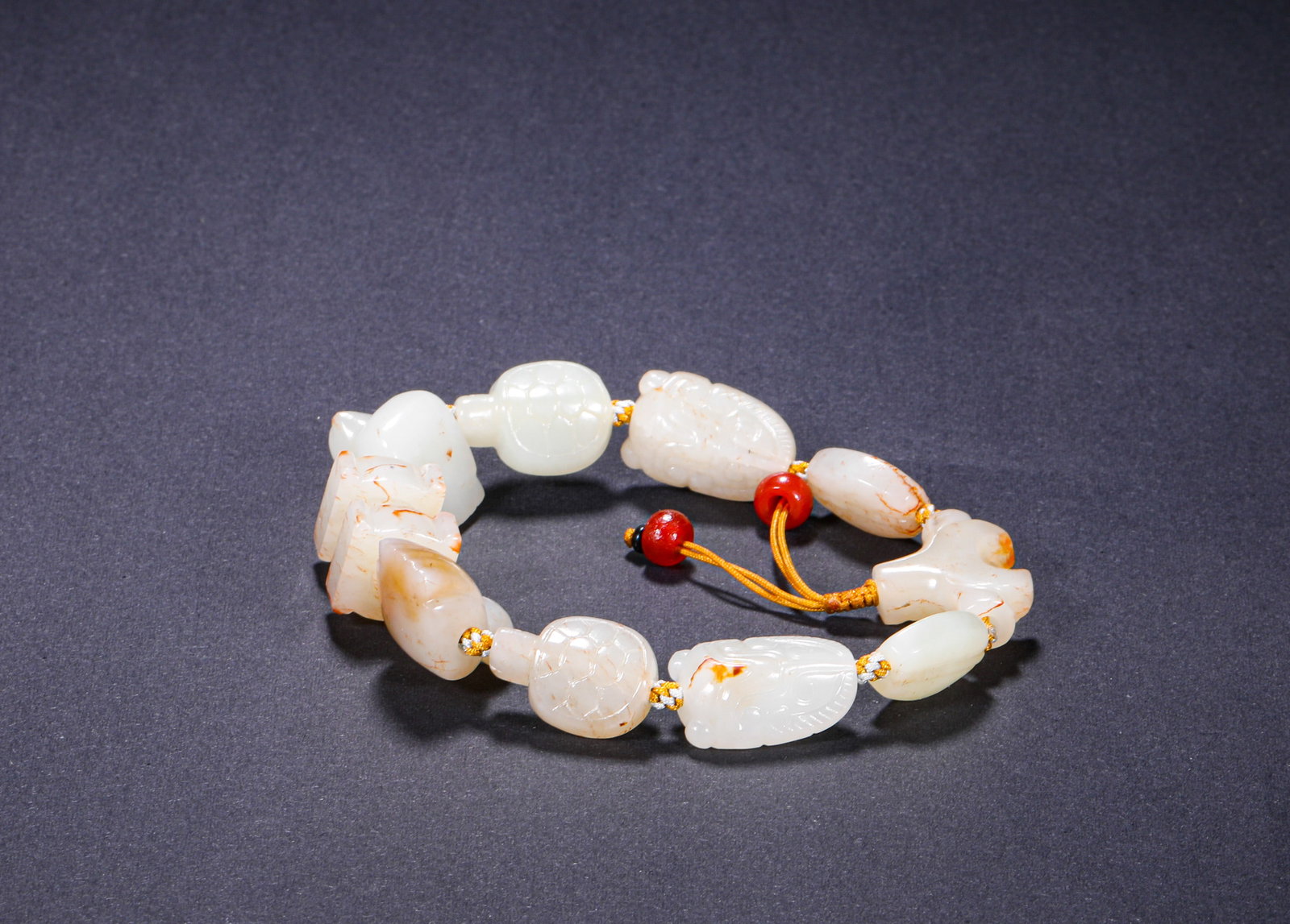 HETIAN JADE WHITE JADE MULTI-TREASURE STRING BRACELET - 7