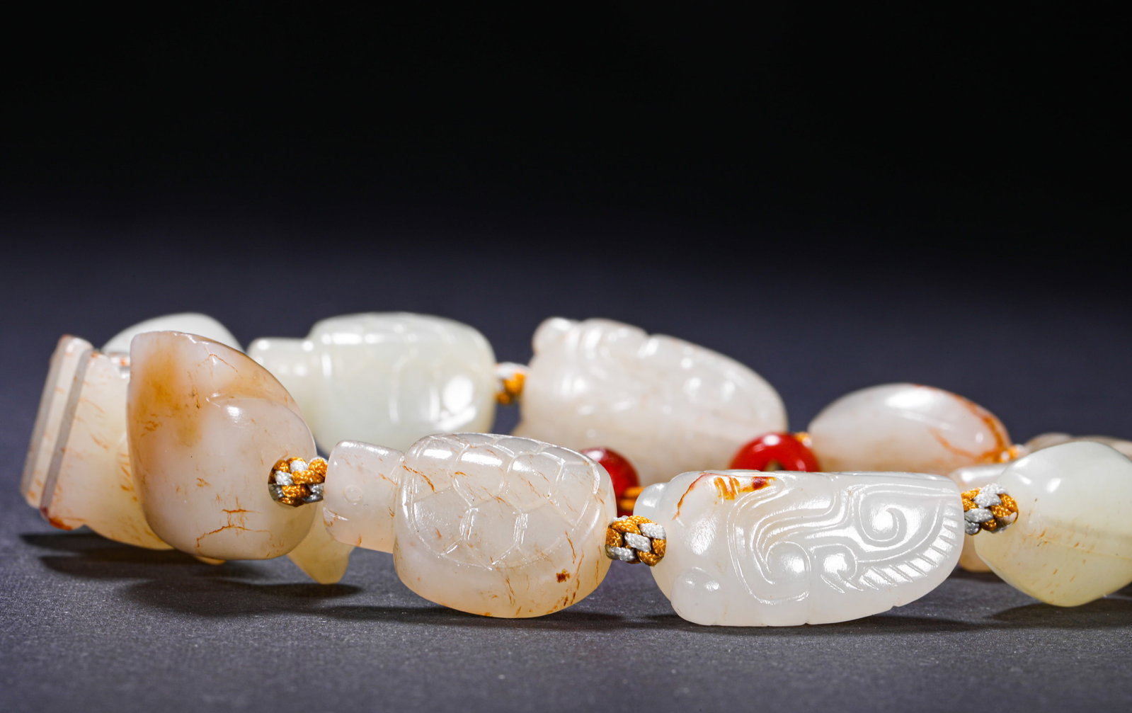 HETIAN JADE WHITE JADE MULTI-TREASURE STRING BRACELET - 9