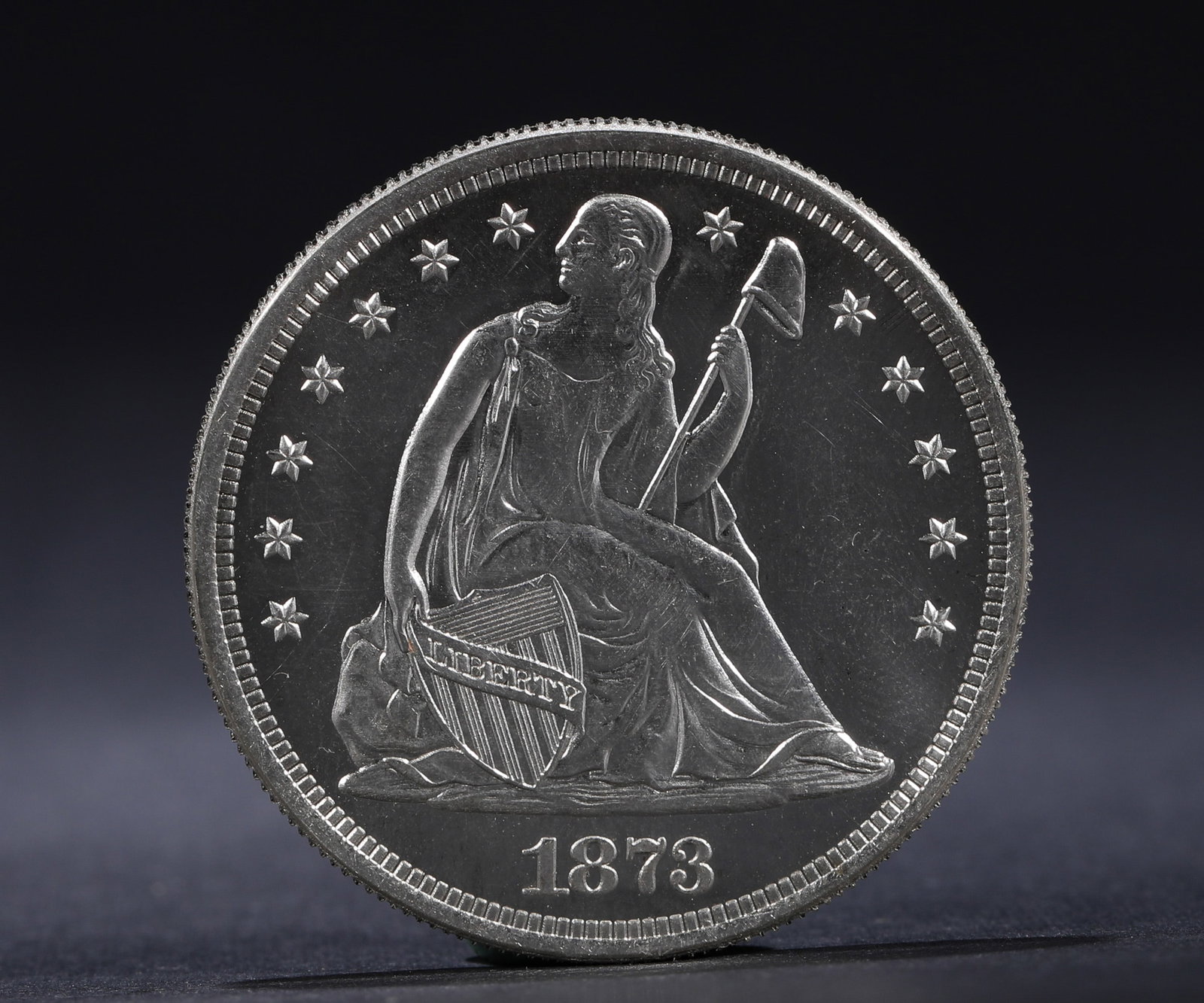 1873 AMERICAN STATUE OF LIBERTY SILVER COIN: D:3.7cmWeight:27g