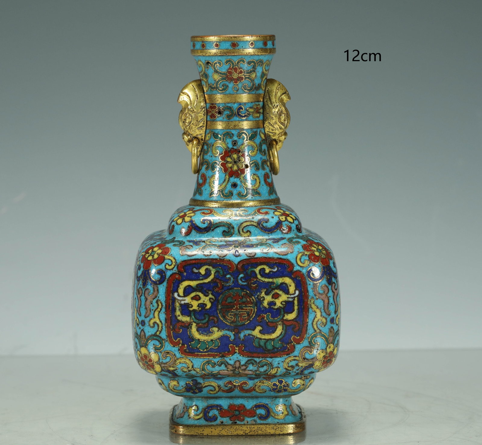 QING DYNASTY CLOISONNE VASE: H:12CM