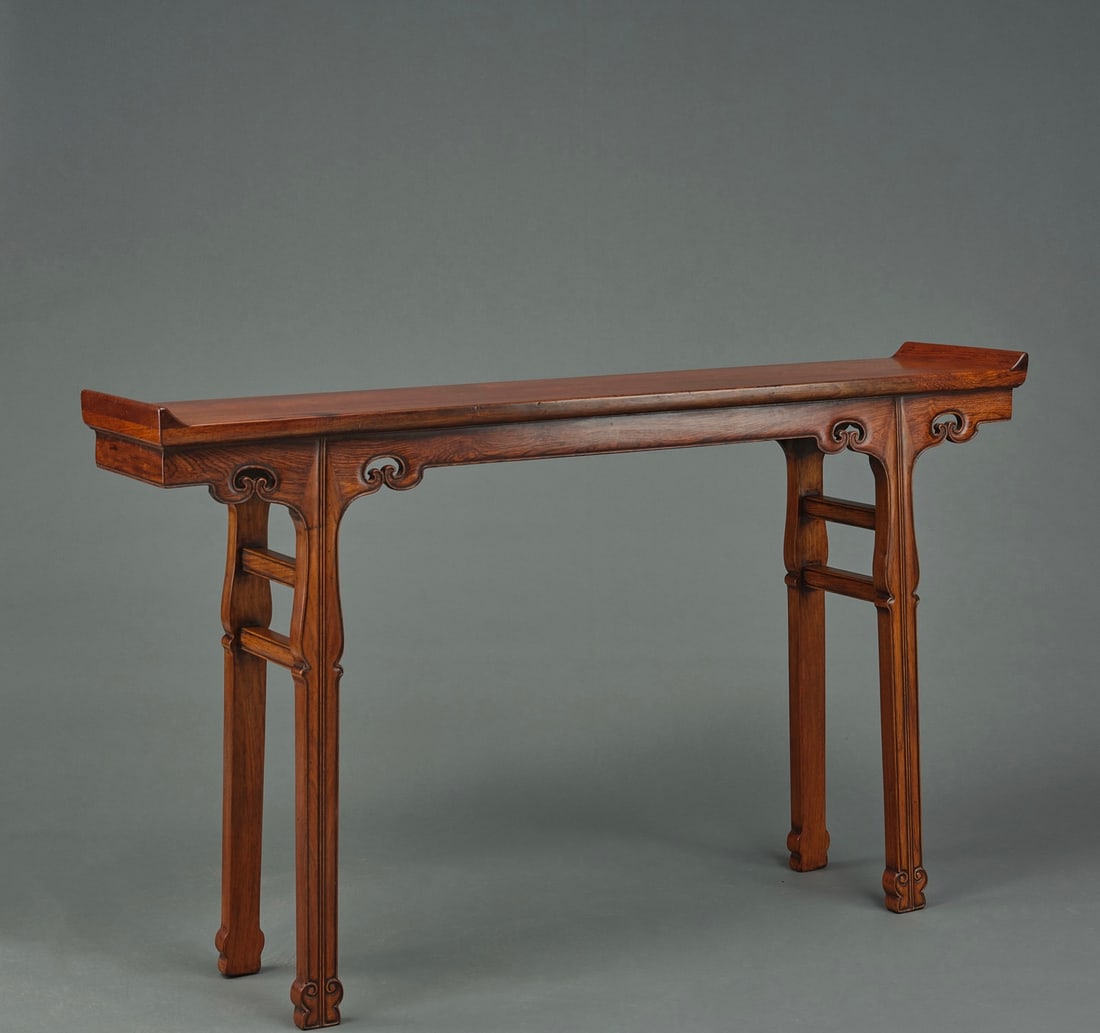 MING DYNASTY HUANGHUALI UPTURNED END TABLE: H:83CM L:140CM