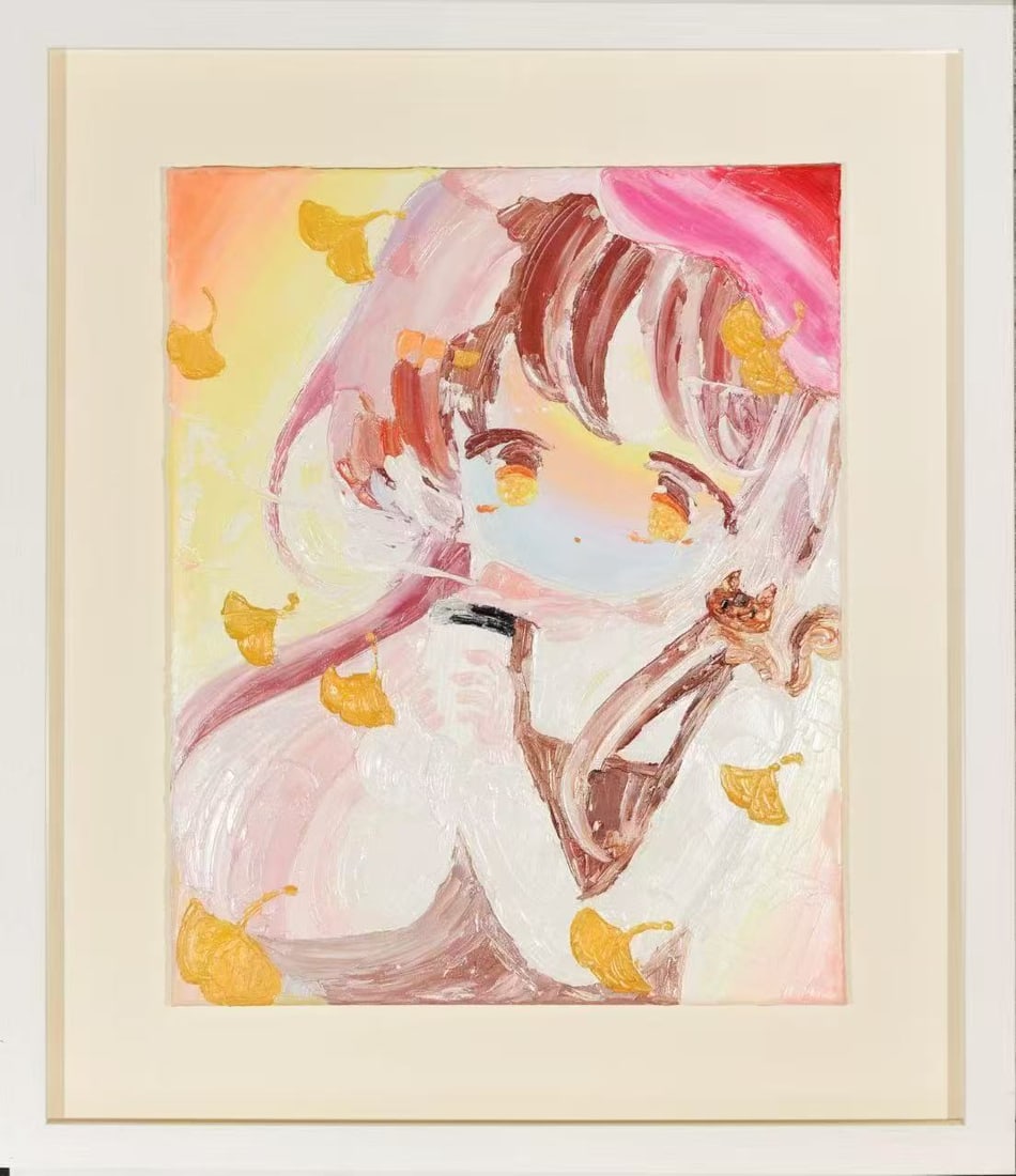 ODA NO OKAWA (ATTRIBUTED) OIL PAINTING: H:50CM L:39CM