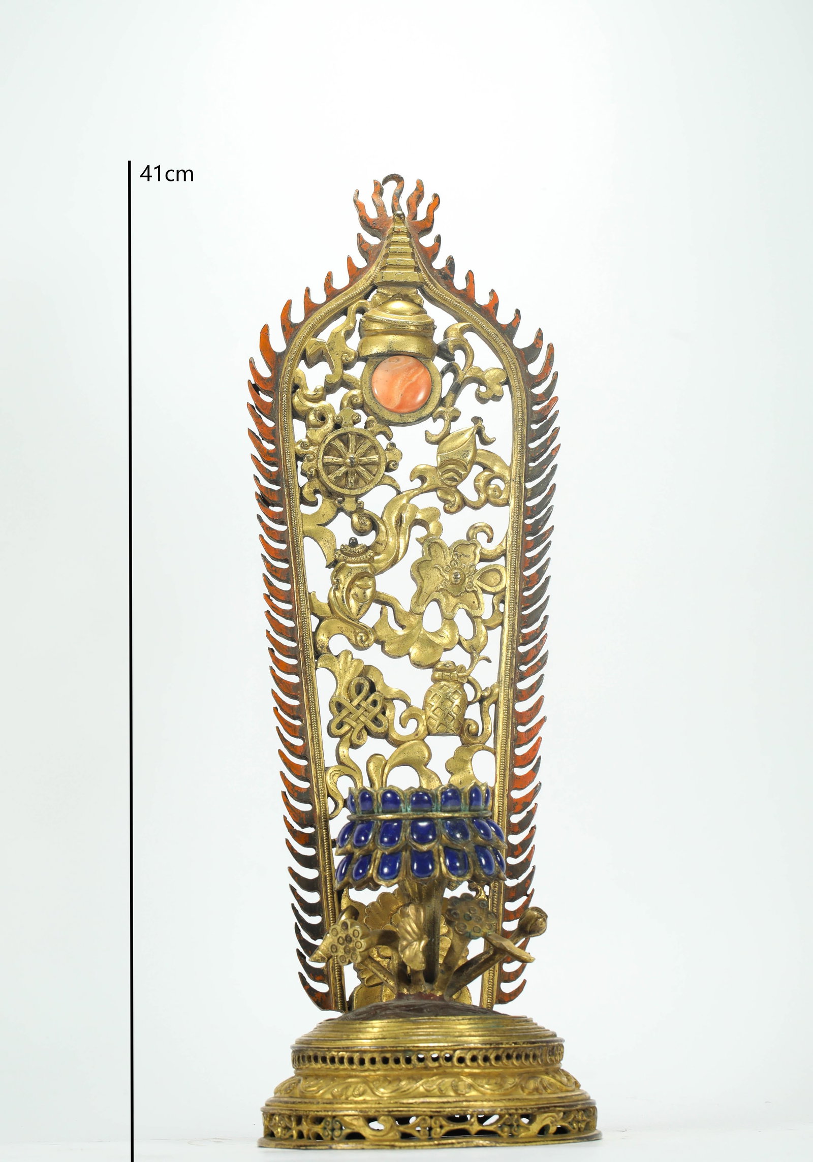 GILT BRONZE BUDDHA HALO FROM THE QING DYNASTY: H:41CM