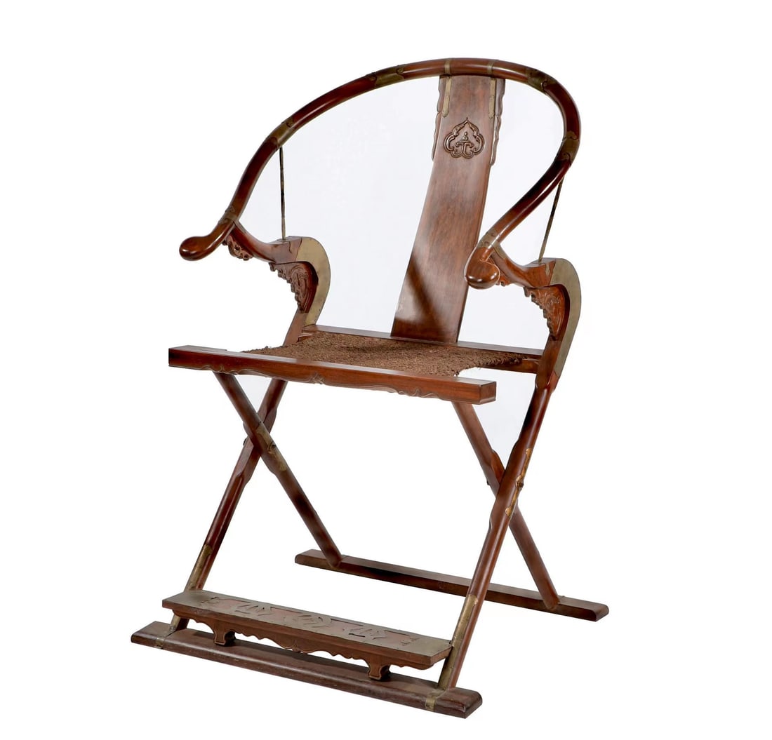 MING DYNASTY HUANGHUALI FOLDING CHAIR: H:116CM L:70CM