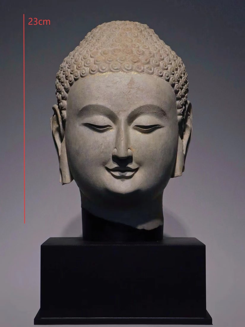 NORTHERN WEI DYNASTY BLUE STONE BUDDHA HEAD (1 of 6)