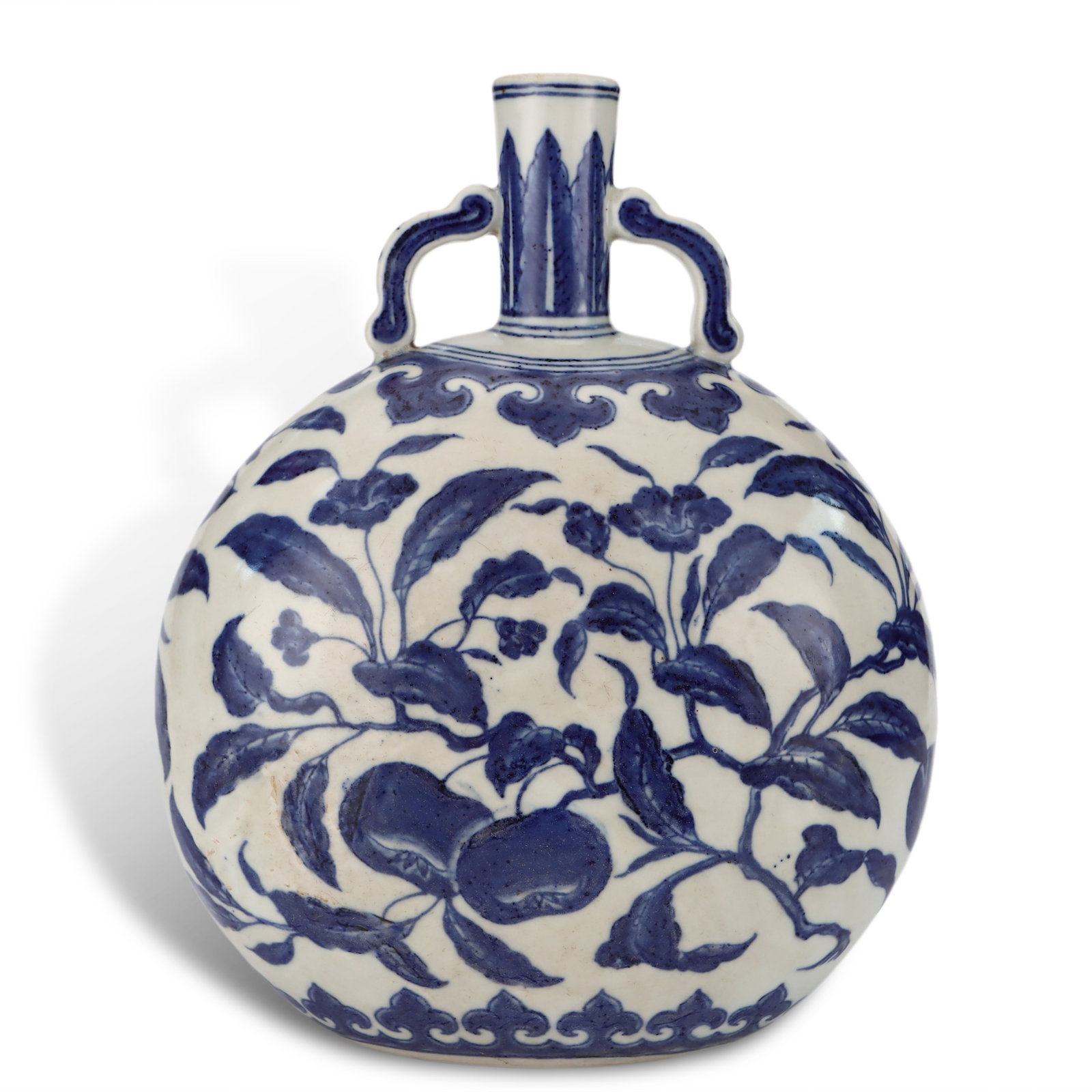 Ming Dynasty Yongle Period, Moon Flask with Interlocking Floral and Fruit Sprays (1 of 6)