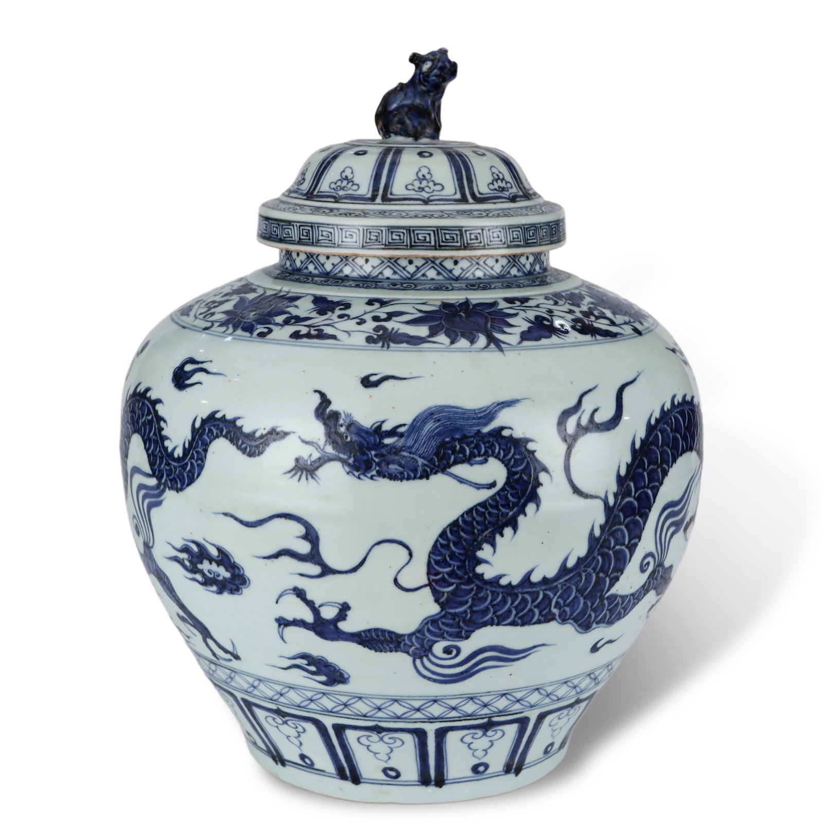 Yuan Dynasty Covered Jar with Dragon Design (1 of 6)