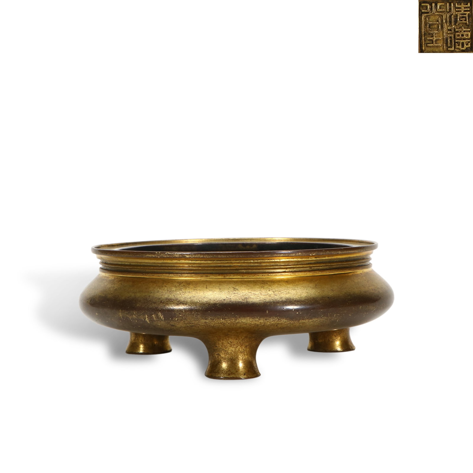 Qing Dynasty Bronze li-shaped censer, marked "Qingde Hall" (1 of 5)
