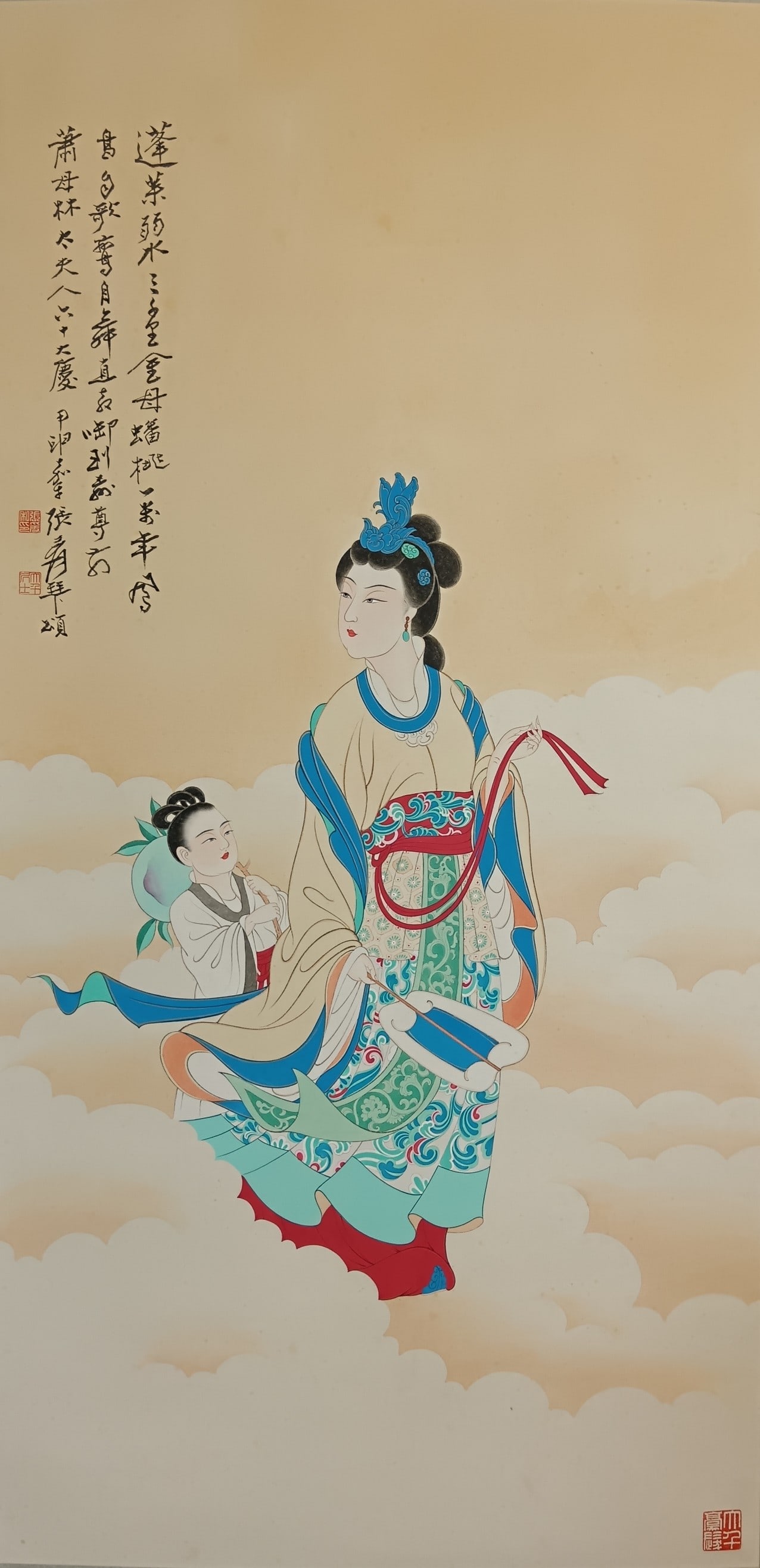 Zhang Daqian Vertical Scroll Beauty Painting: 68x137cm