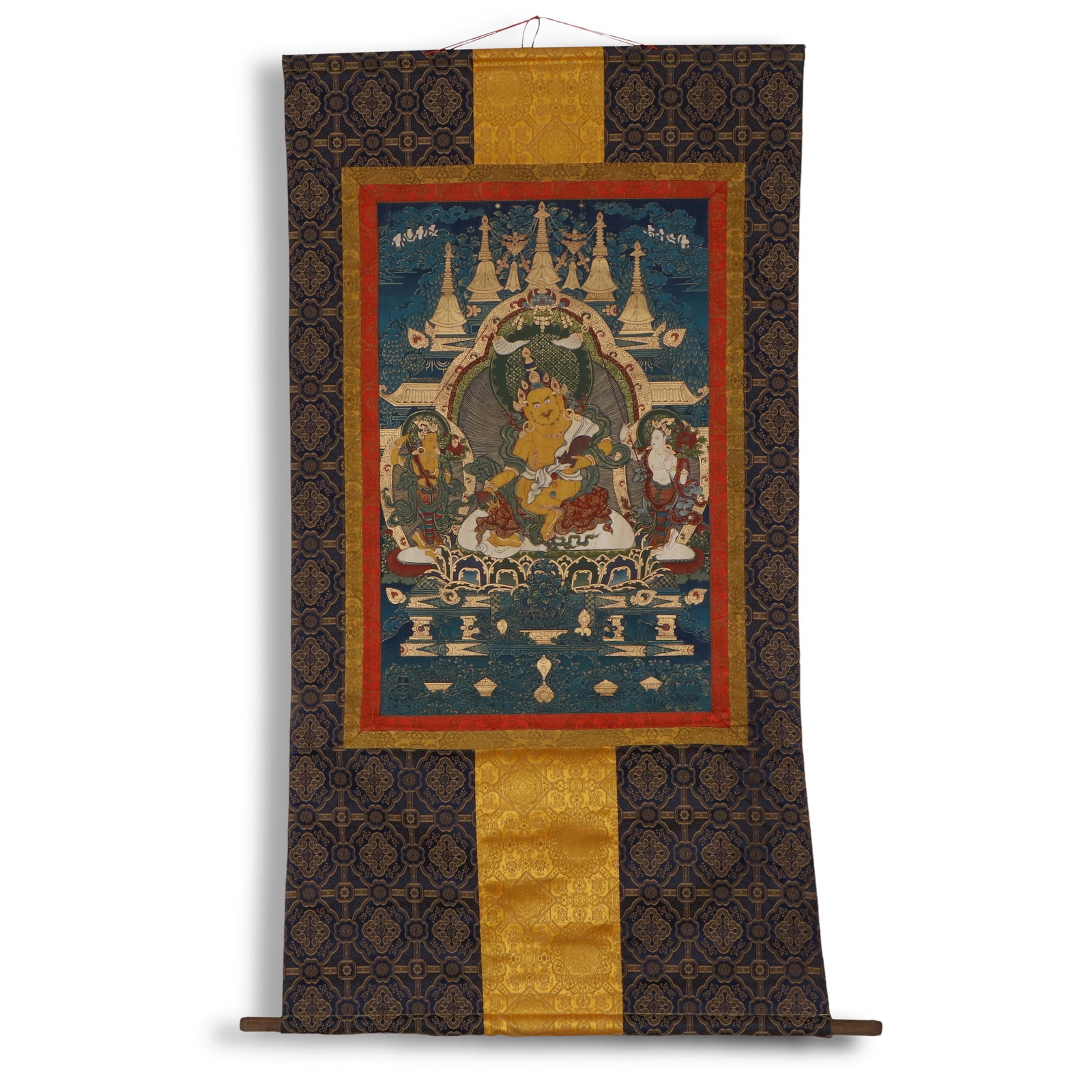 Qing Dynasty Thangka of Yellow Jambhala (1 of 6)