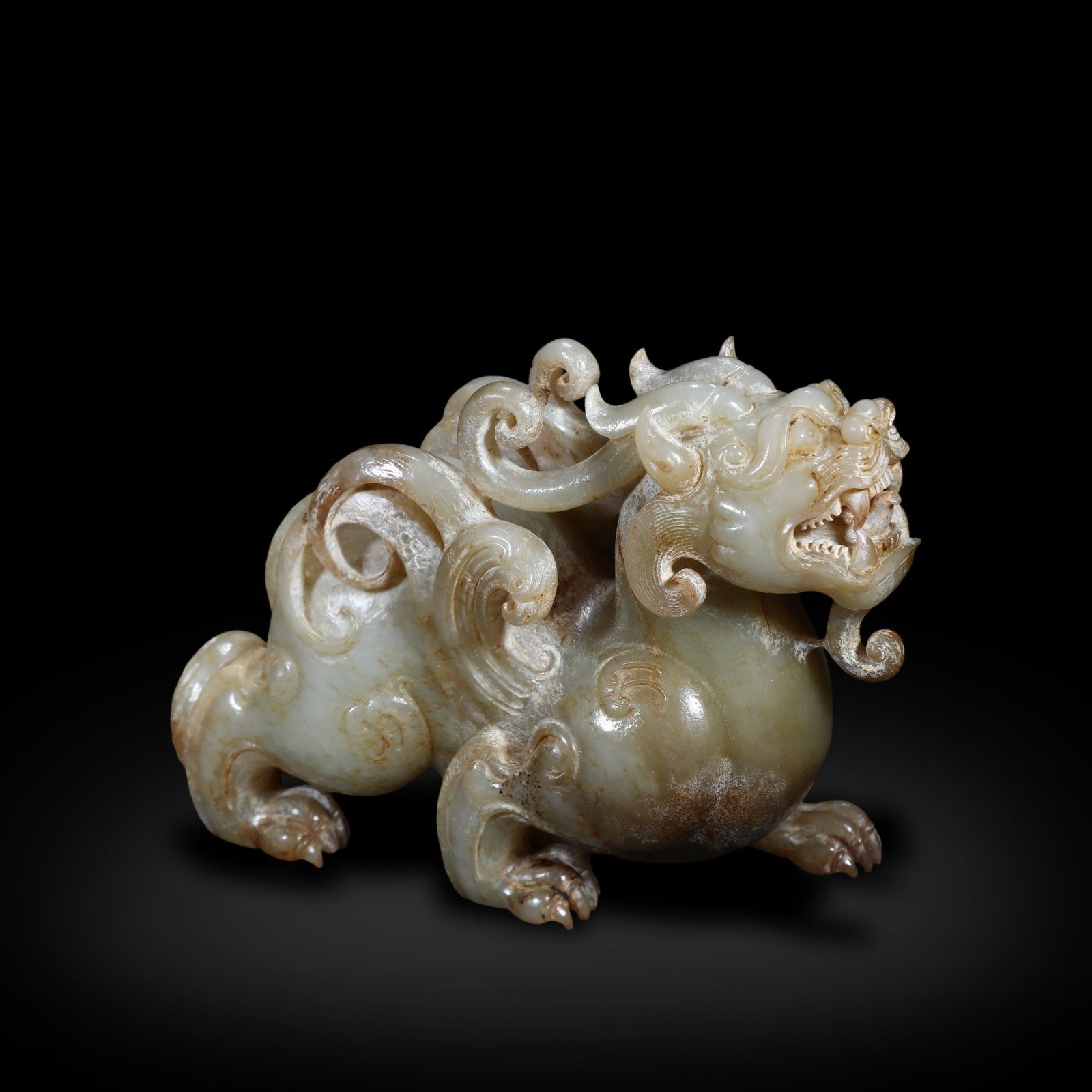 Han Dynasty Jade Bixie Mythical Beast: H:11cm W:16cm