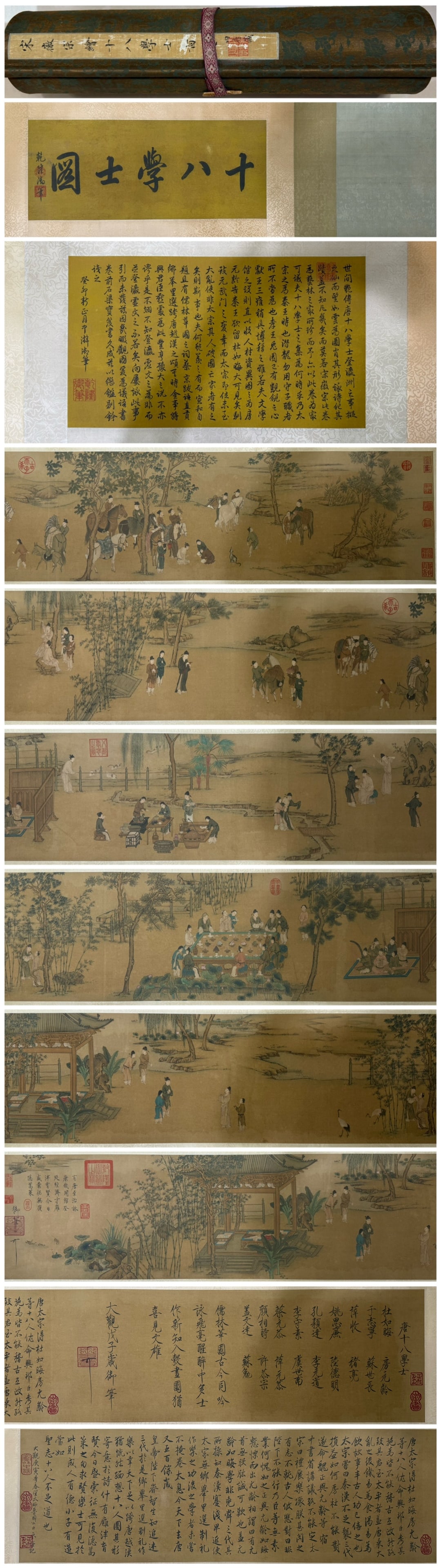 Emperor Huizong of Song Handscroll The Eighteen Scholars: 39x980cm
