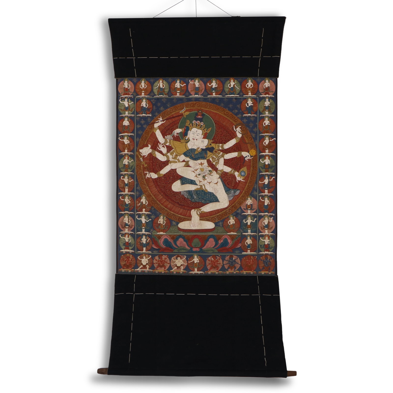 Ming Dynasty Thangka of Net-Pattern Lotus Avalokite?vara: 87x70cm