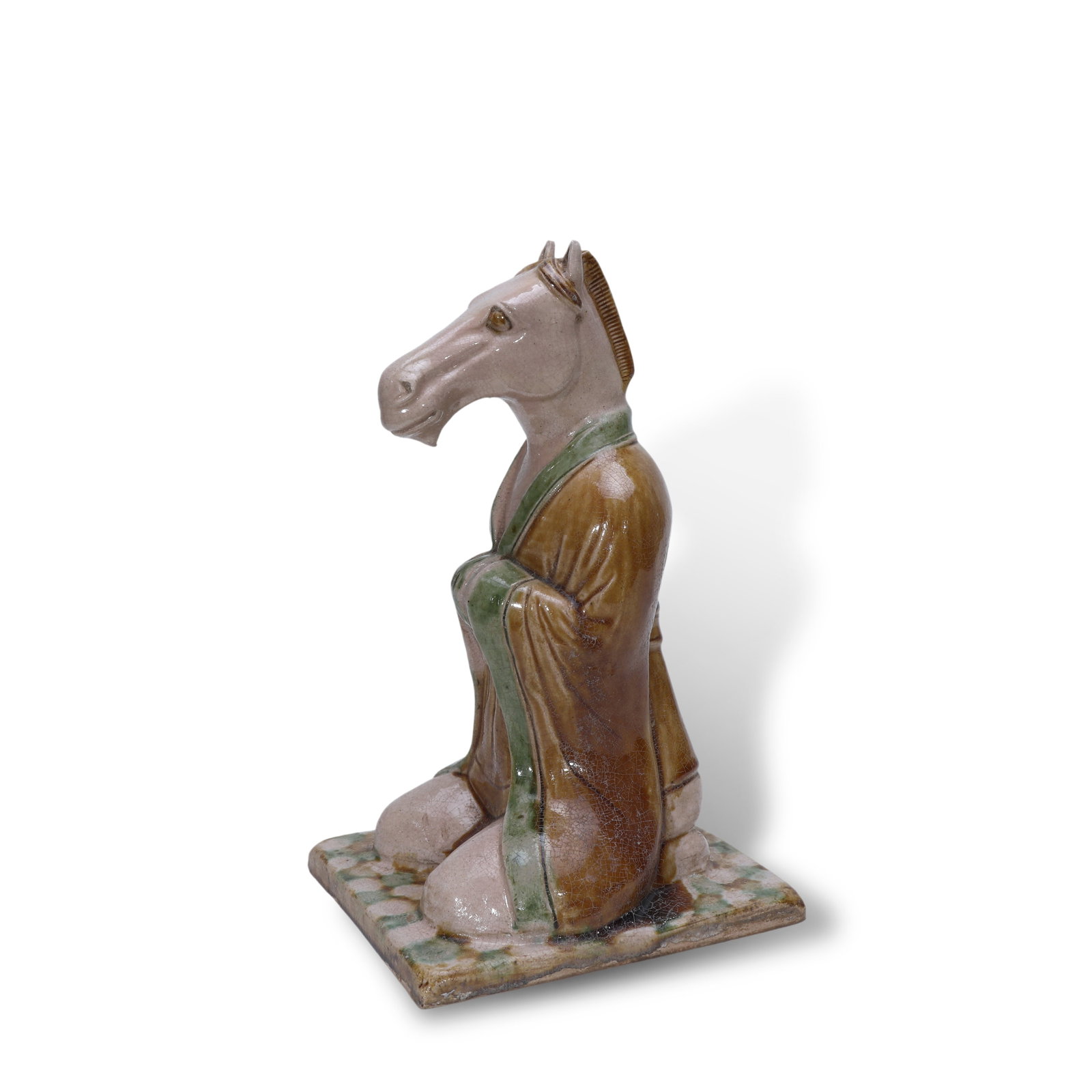 Tang Dynasty, Sancai Pottery Figure of Horse: H:22.5cm W:13.5cm