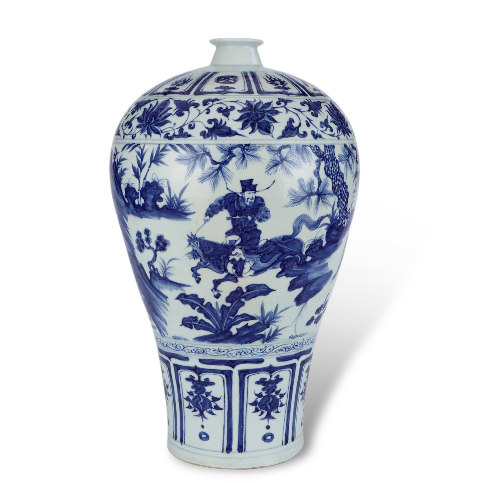 Yuan Dynasty Meiping Vase with Narrative Figures in Underglaze Blue (1 of 6)