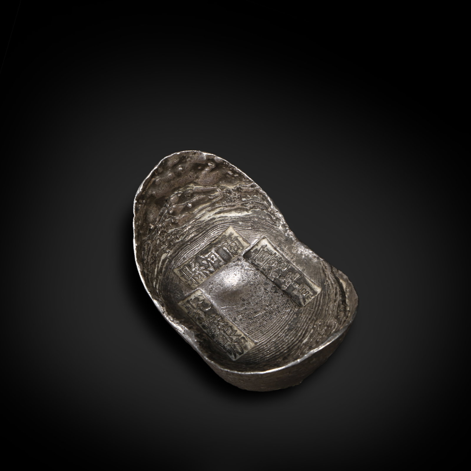 Qing Dynasty Xuantong Period, Ten-Tael Silver Sycee, Shanghe County: H:4.5cm W:6.7cm Wt:351.4g