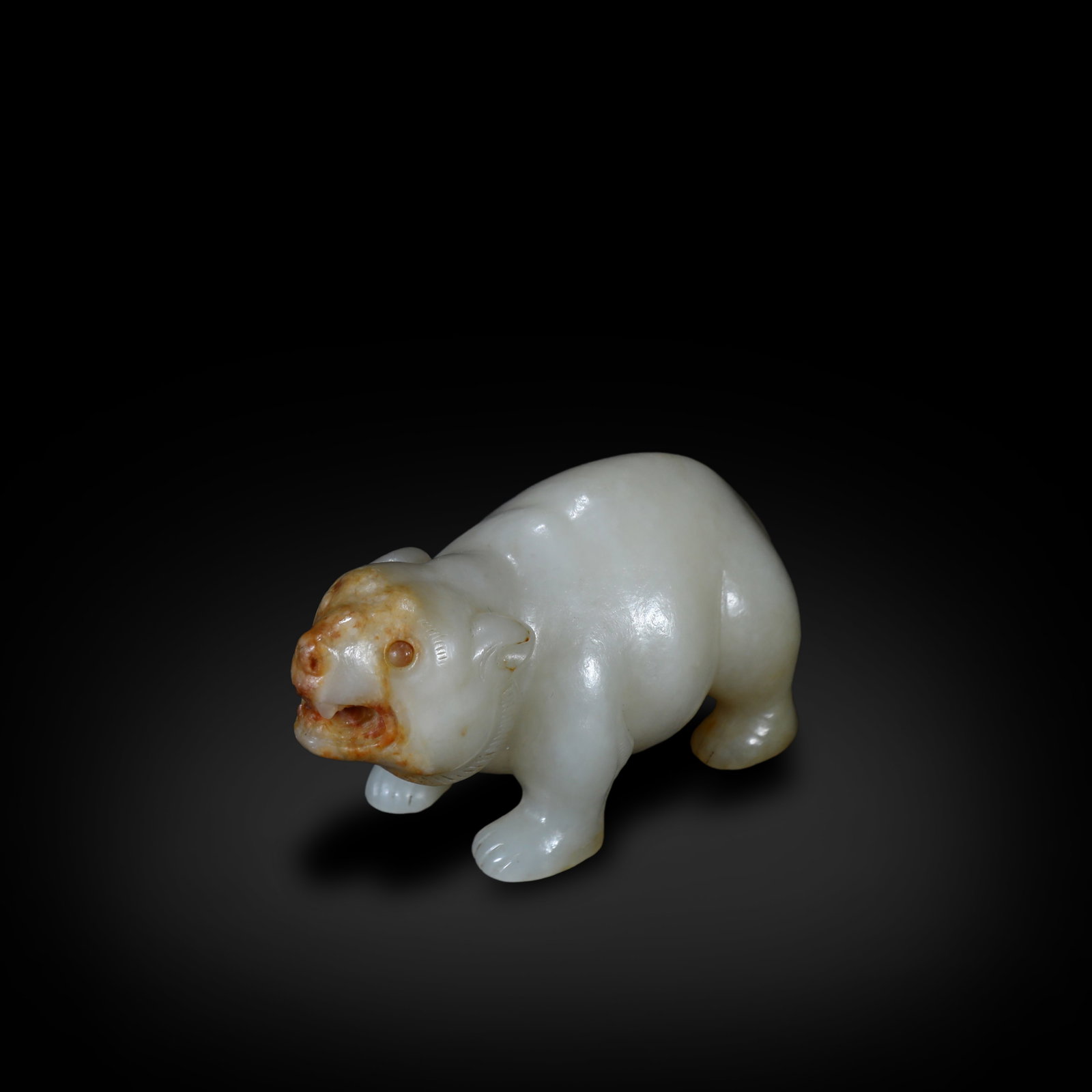 Han Dynasty Jade bear ornament: H:3.5cm W:6.7cm