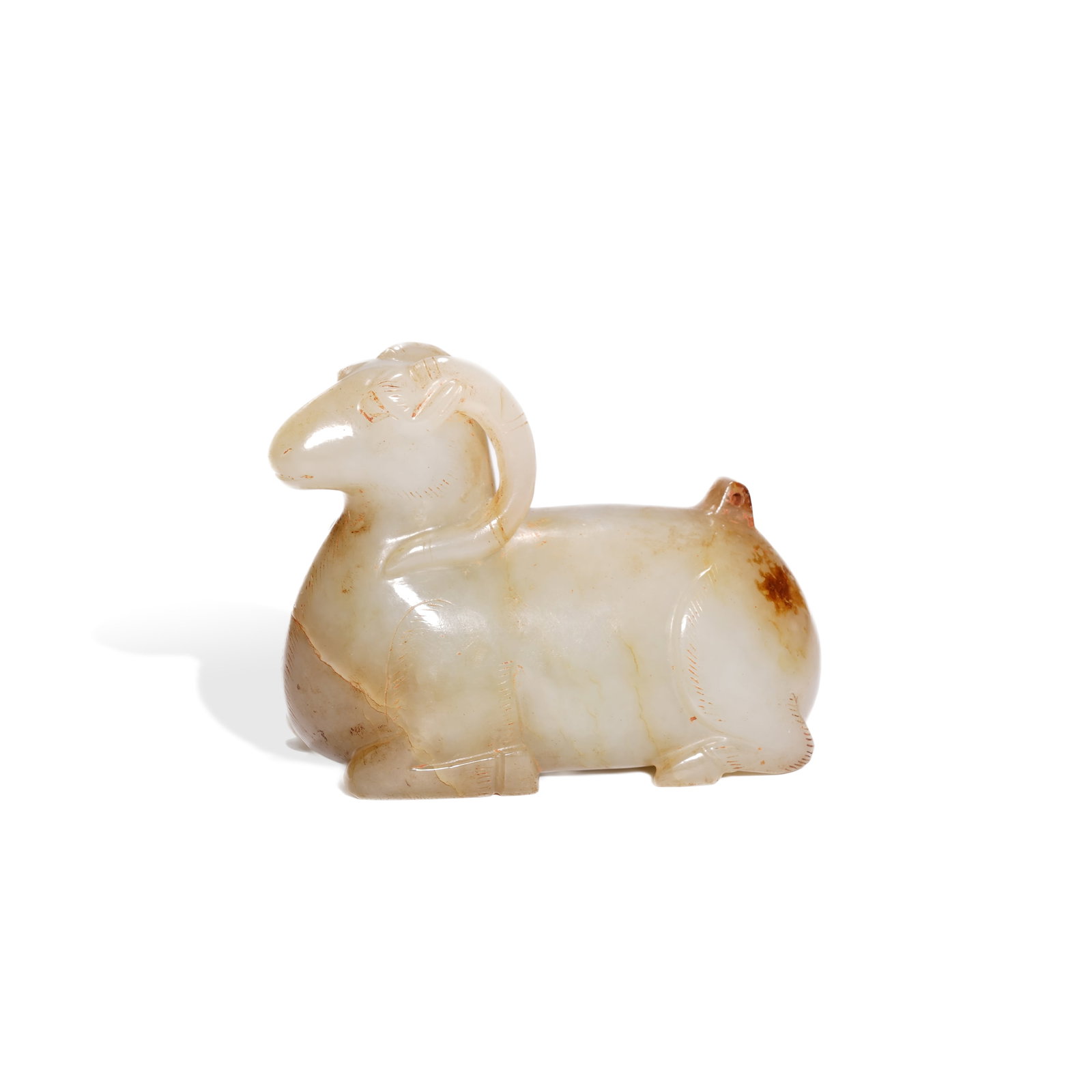 Han Dynasty Jade Sheep: H:7.7cm W10.3cm