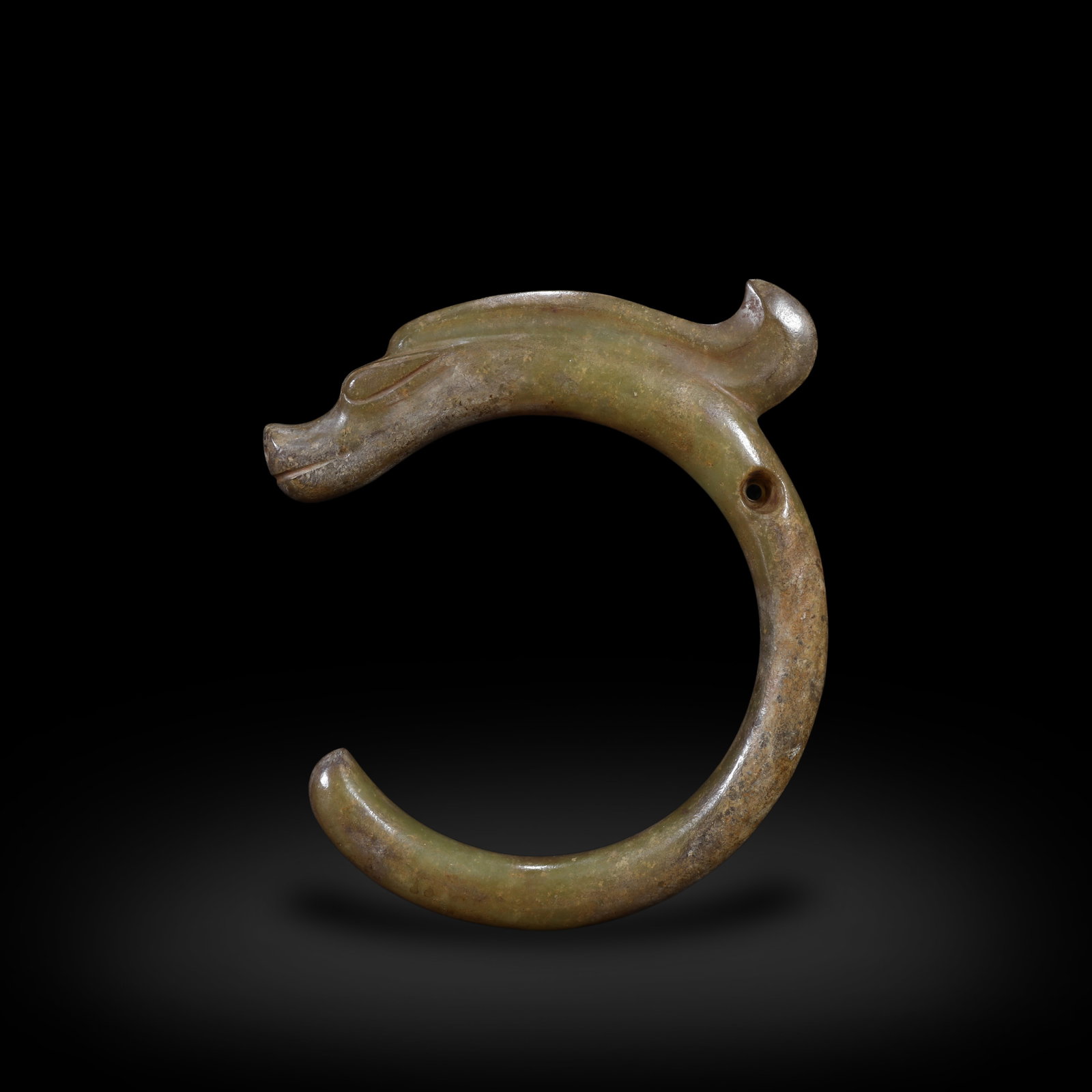 Hongshan Culture C-shaped jade dragon (1 of 4)