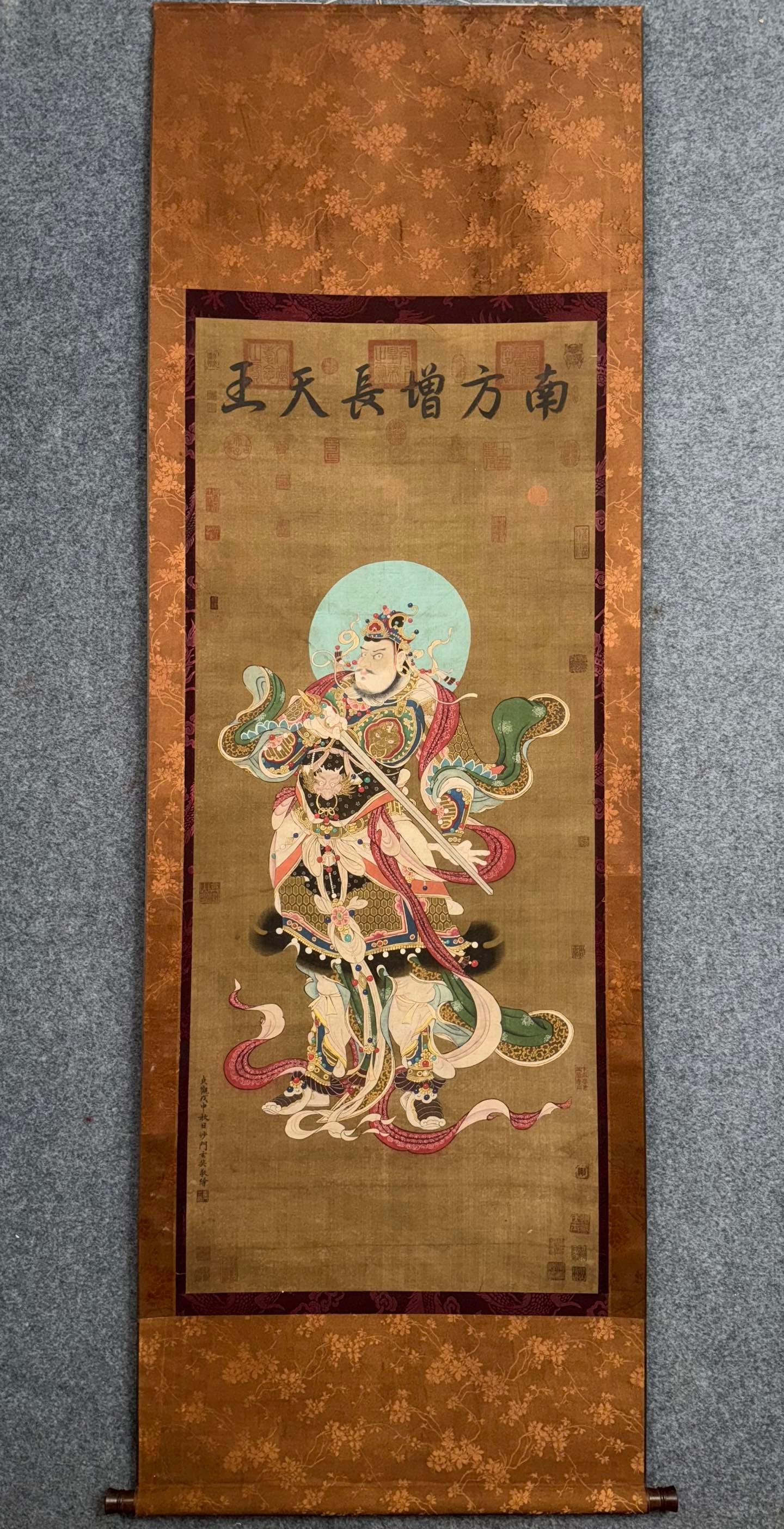 Monk Xuanzang Portrait of Vir??dhaka Heavenly King: 66x160cm