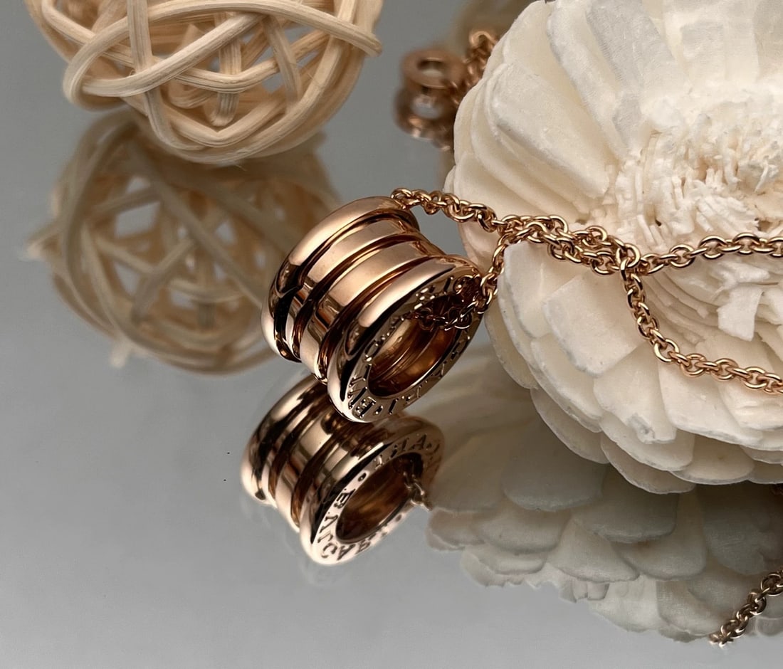 BVLGARI B.ZERO1 18KT ROSE GOLD THREE BAND NECKLACE: Name Bvlgari B.zero1 18kt Rose Gold Three Band Necklace Dimensions