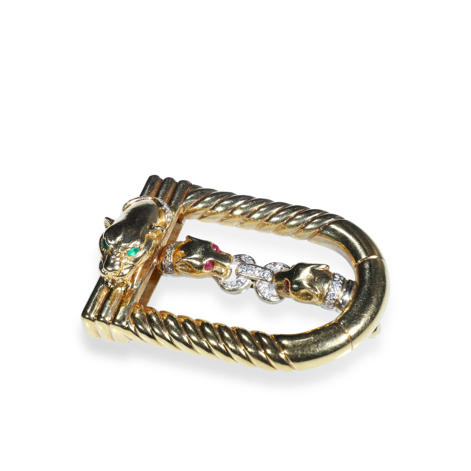 18K GOLD RUBY AND DIAMOND BELT BUCKLE (1 of 4)
