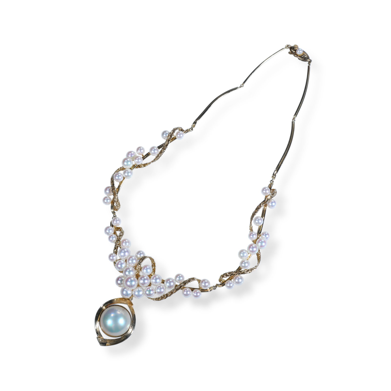 18K GOLD NECKLACE SET WITH NATURAL SEA PEARLS (1 of 5)
