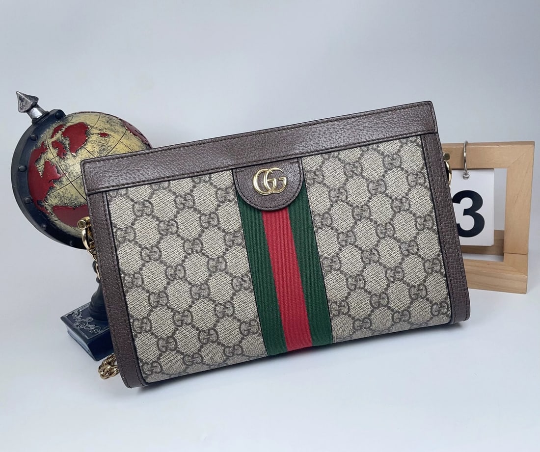 GUCCI OPHIDIA GG SUPREME CHAIN SHOULDER CROSSBODY BAG (1 of 7)