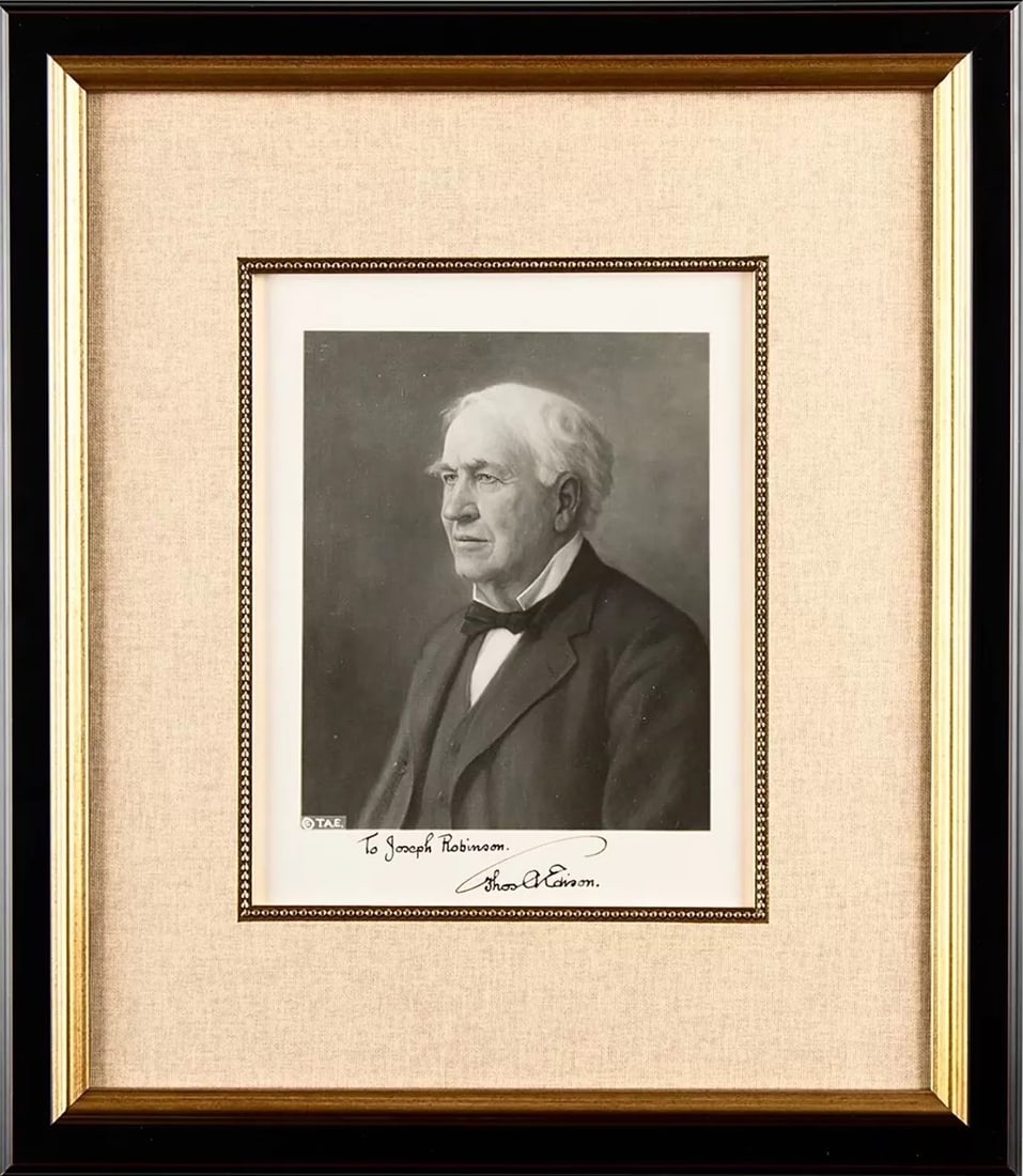 THOMAS EDISON AUTOGRAPH ("FATHER OF LIGHT"), WITH FULL OFFICIAL JSA CERTIFICATE OF AUTHENTICITY (1 of 2)