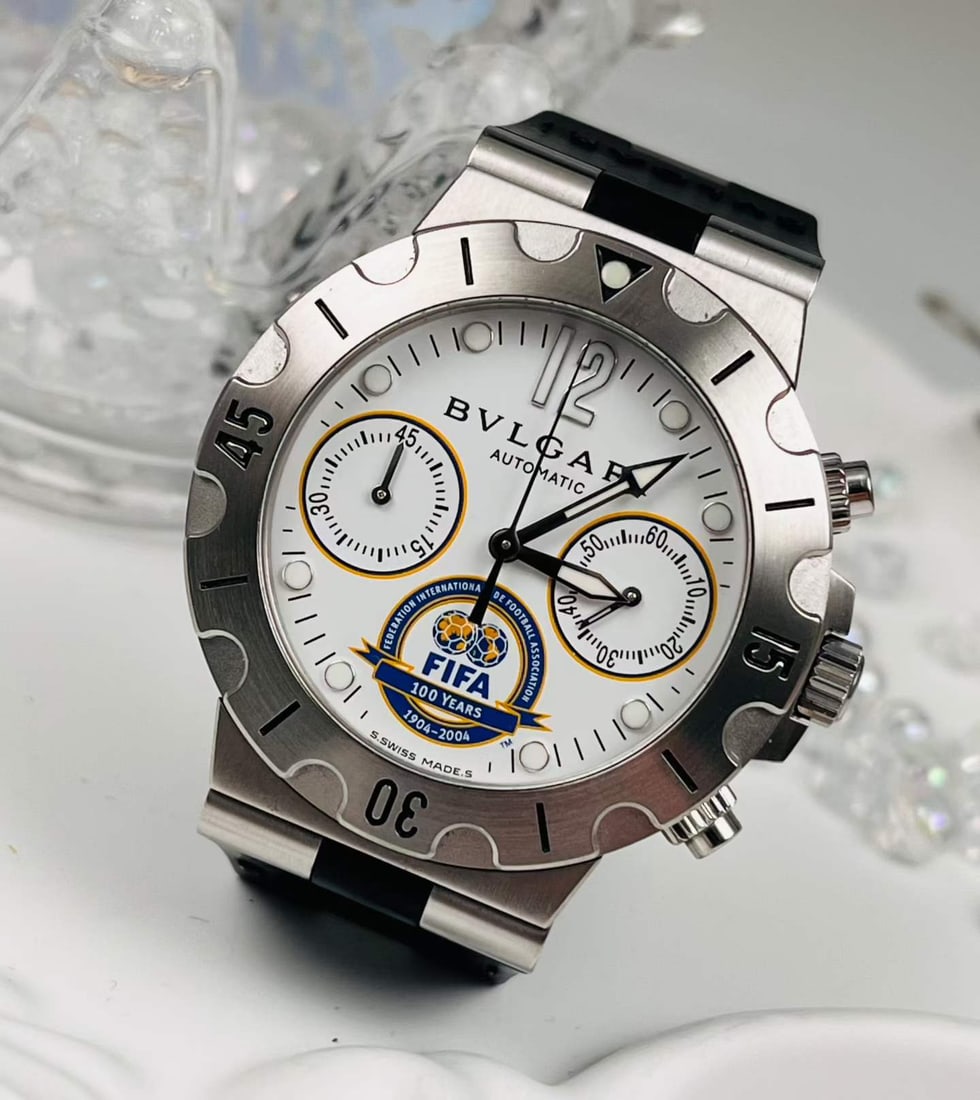 BVLGARI DIAGONO SCUBA FIFA CENTENNIAL LIMITED EDITION CHRONOGRAPH WATCH: Name Bvlgari Diagono Scuba FIFA Centennial Limited Edition Chronograph Watch Dimensions Limited to 999 pieces