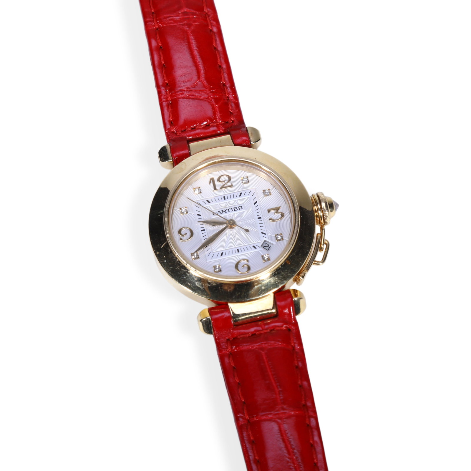 CARTIER PASHA DE CARTIER 18K GOLD DIAMOND-SET LADIES' WATCH: Name Cartier Pasha de Cartier 18K Gold Diamond-Set Ladies' Watch Dimensions
